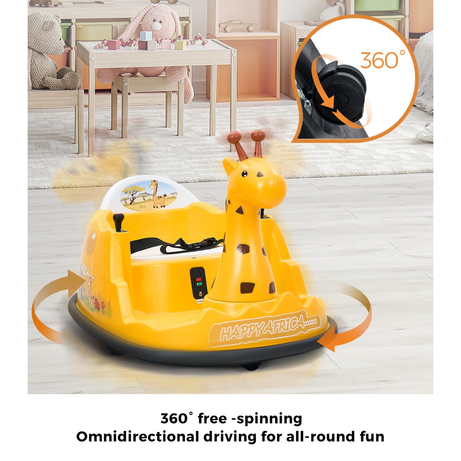 Mazam Kids Ride on Car Electric Cars Bumper Toys Remote Control Light Giraffe - Sunyee