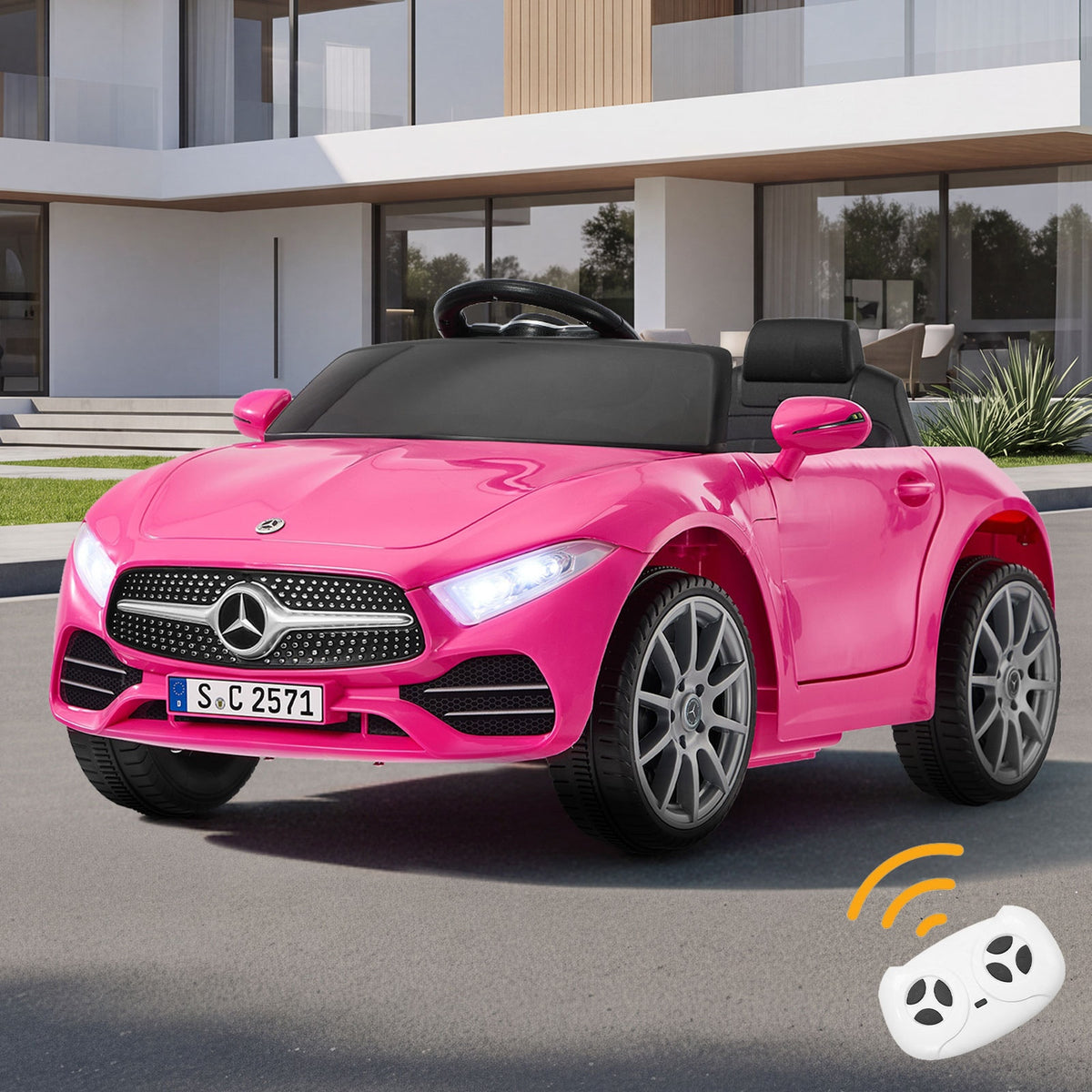 Kids Ride On Car 12V Mercedes-Benz Licensed Remote Control Toy Pink