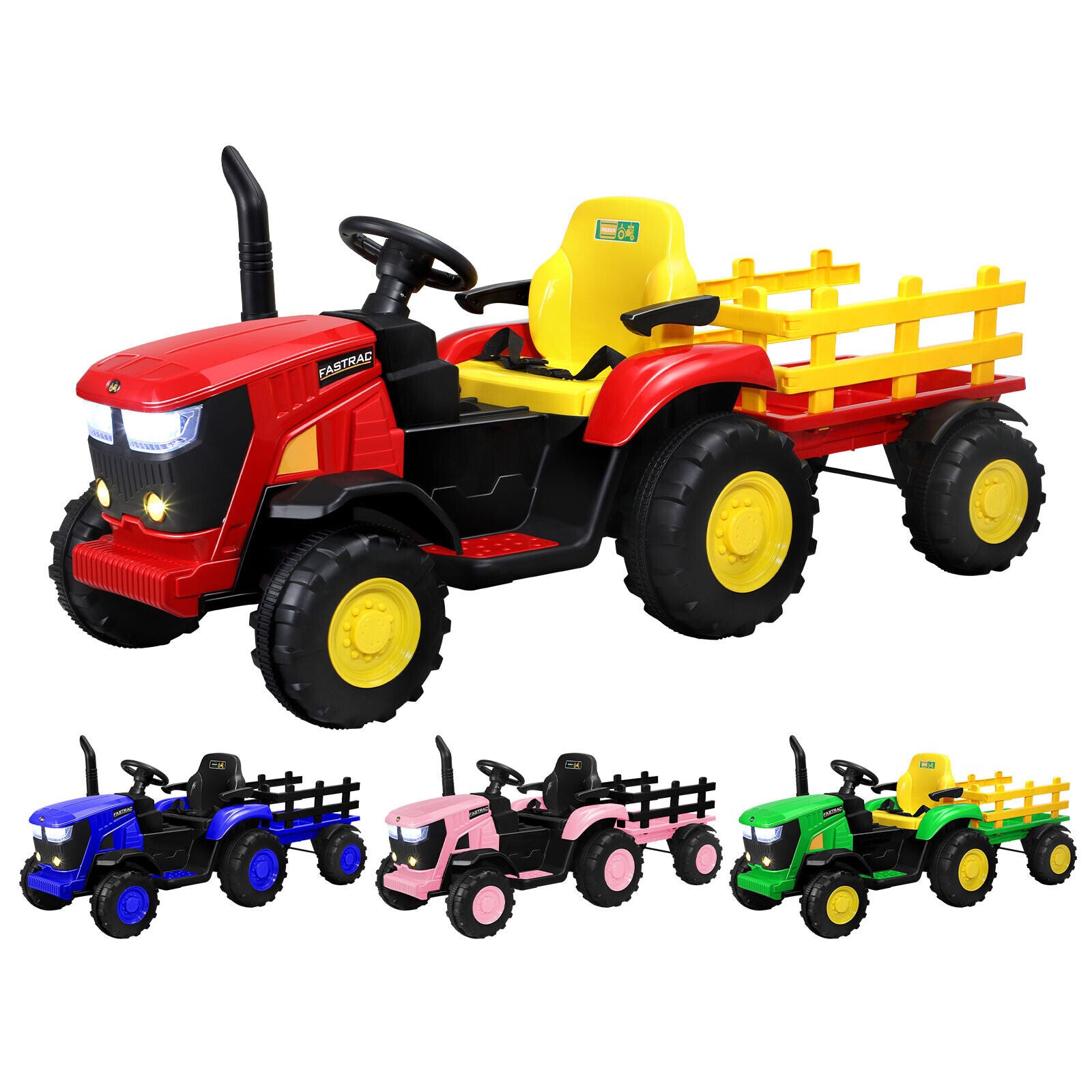 Mazam Kids Ride On Car Tractor W/ Trailer Remote Electric Vehicle Toy Gift - Sunyee