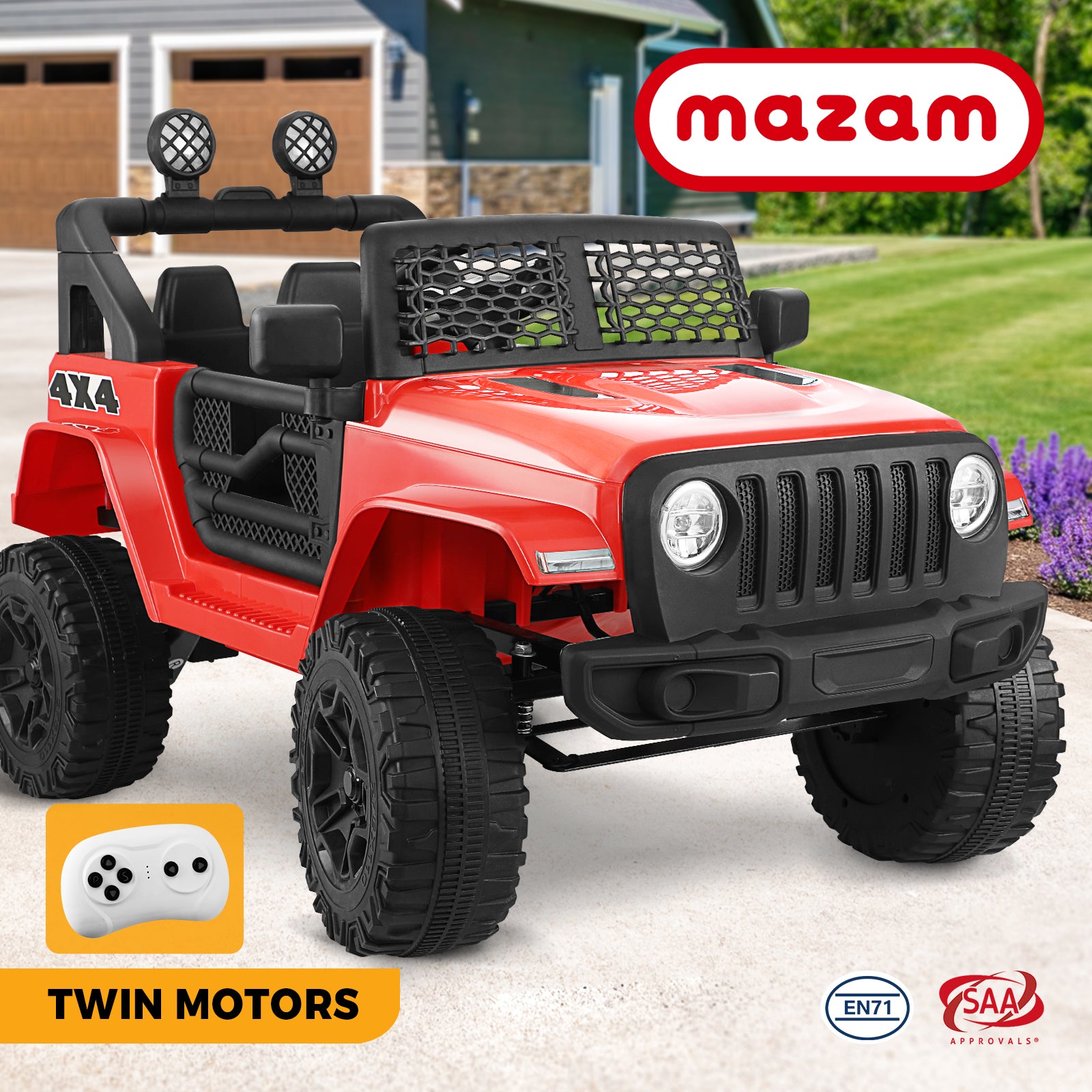 Mazam Kids Ride On Car 12V Electric Jeep Remote Vehicle Toy Cars Gift LED light - Sunyee