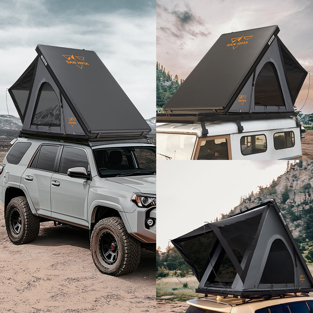 San Hima Kalbarri Lite Rooftop Tent Hardshell With Ladder Grey Camping 4x4 4WD - Sunyee