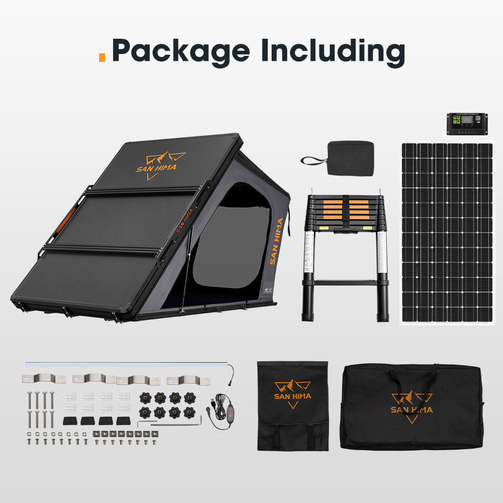 San Hima Kalbarri Gen 2 Roof Top Tent Hardshell With Ladder + 250W Solar Panel - Sunyee