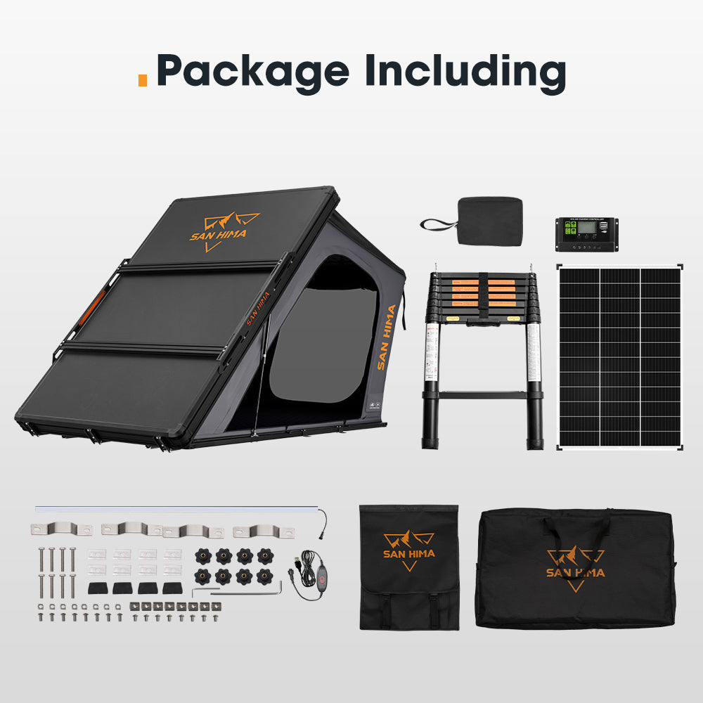 San Hima Kalbarri Gen 2 Rooftop Tent Hardshell + 130W Solar Panel - Sunyee