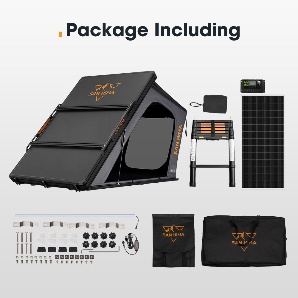 San Hima Kalbarri Gen 2 Rooftop Tent Hardshell + 200W Solar Panel - Sunyee