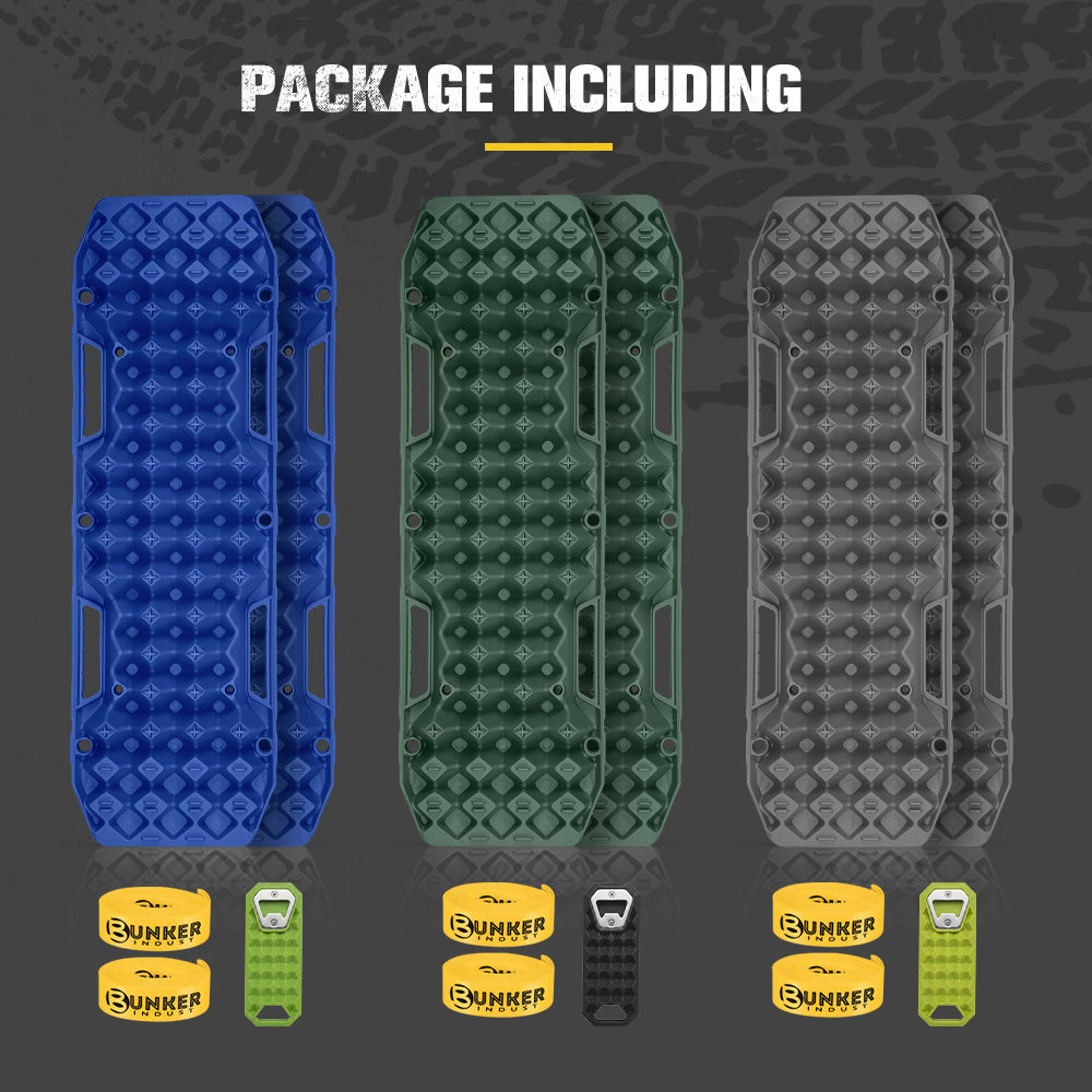 Bunker Indust 2PCS Recovery Tracks Board 10Ton Sand Mud Snow Traction Boards 4WD