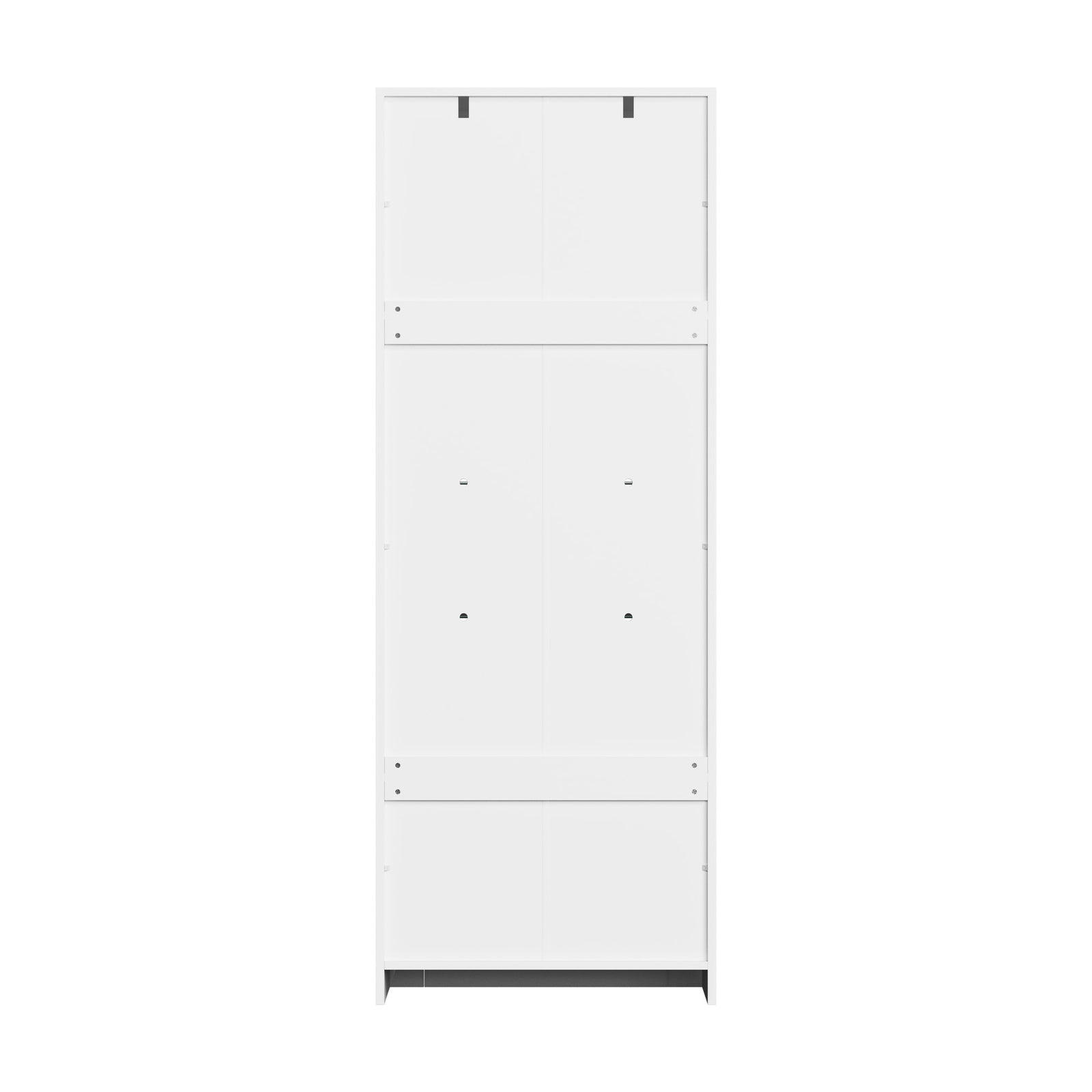 Oikiture 2PCS Display Cabinet Sideboard Buffet Storage Cupboard LED Light White