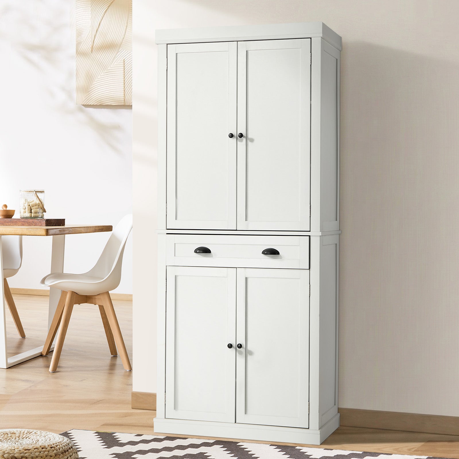 Oikiture Buffet Sideboard Cabinet Storage Cupboard Pantry Drawer 6-Tier Shelf