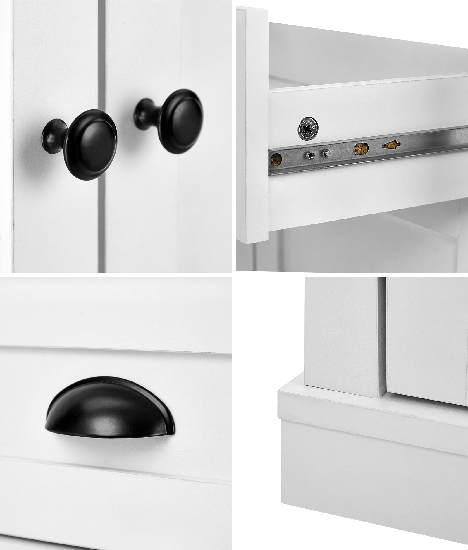 Oikiture Buffet Sideboard Cabinet Storage Cupboard Pantry Drawer 6-Tier Shelf