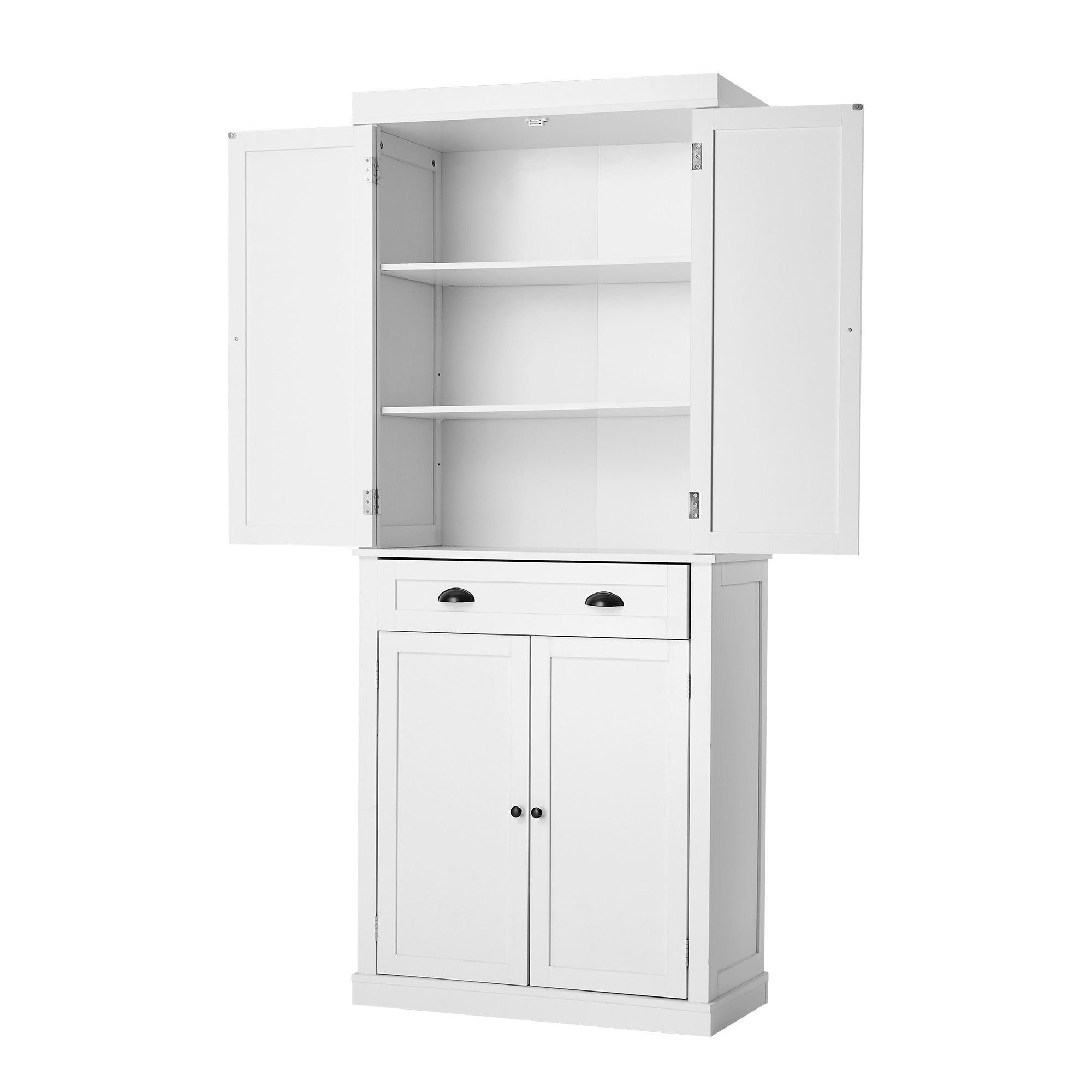 Oikiture Buffet Sideboard Cabinet Storage Cupboard Pantry Drawer 6-Tier Shelf