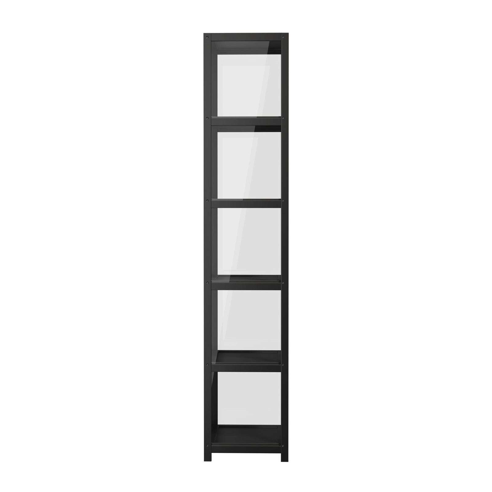 Oikiture Display Cabinet Storage 5-Tier Shelves Bookcase Clear Stand Rack Black