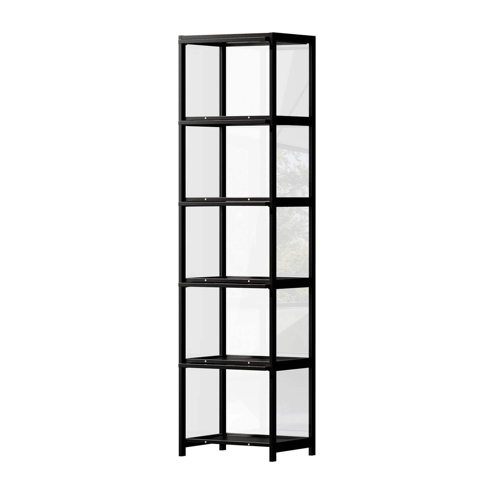 Oikiture Display Cabinet Storage 5-Tier Shelves Bookcase Clear Stand Rack