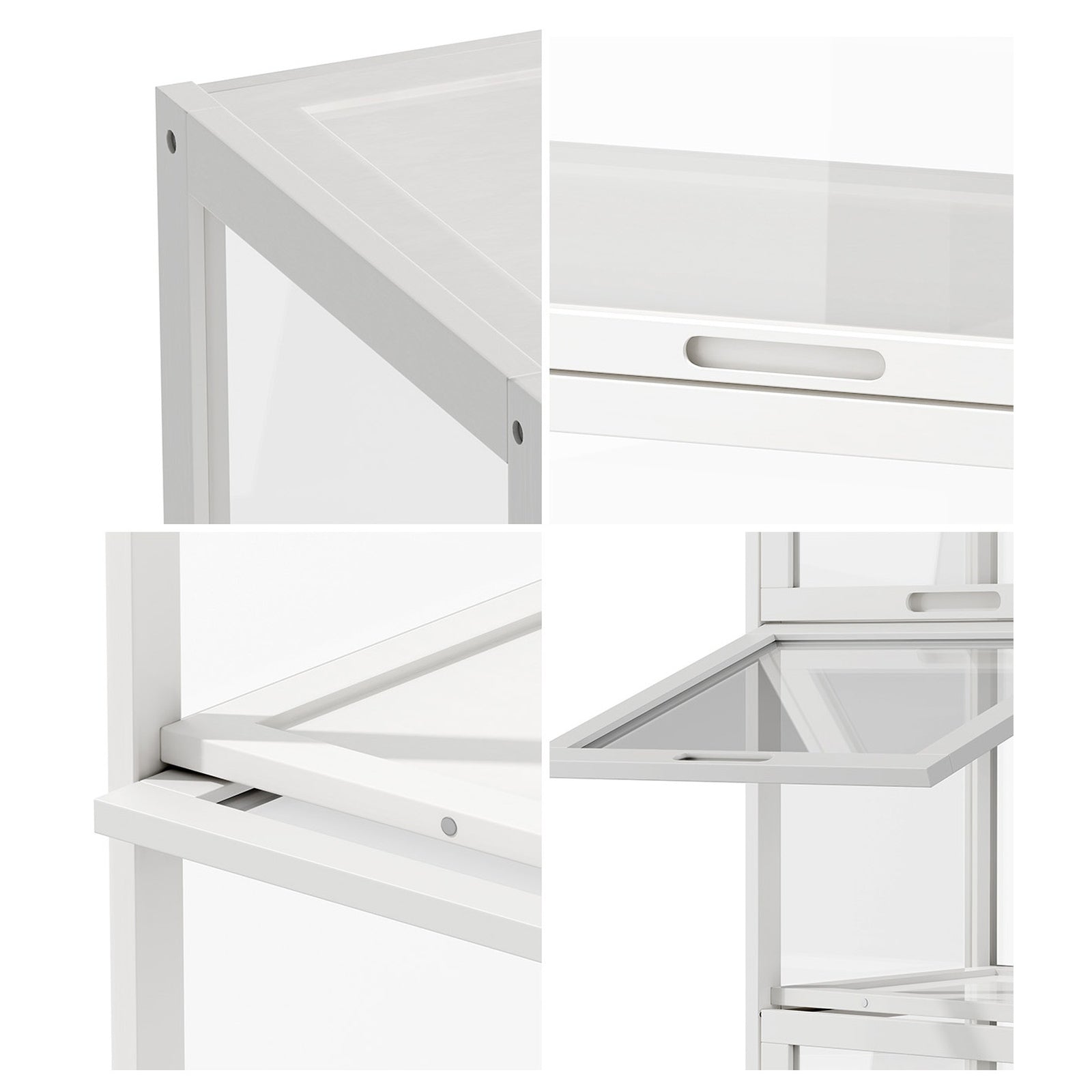 Oikiture Display Cabinet Storage 5-Tier Shelves Bookcase Clear Stand Rack