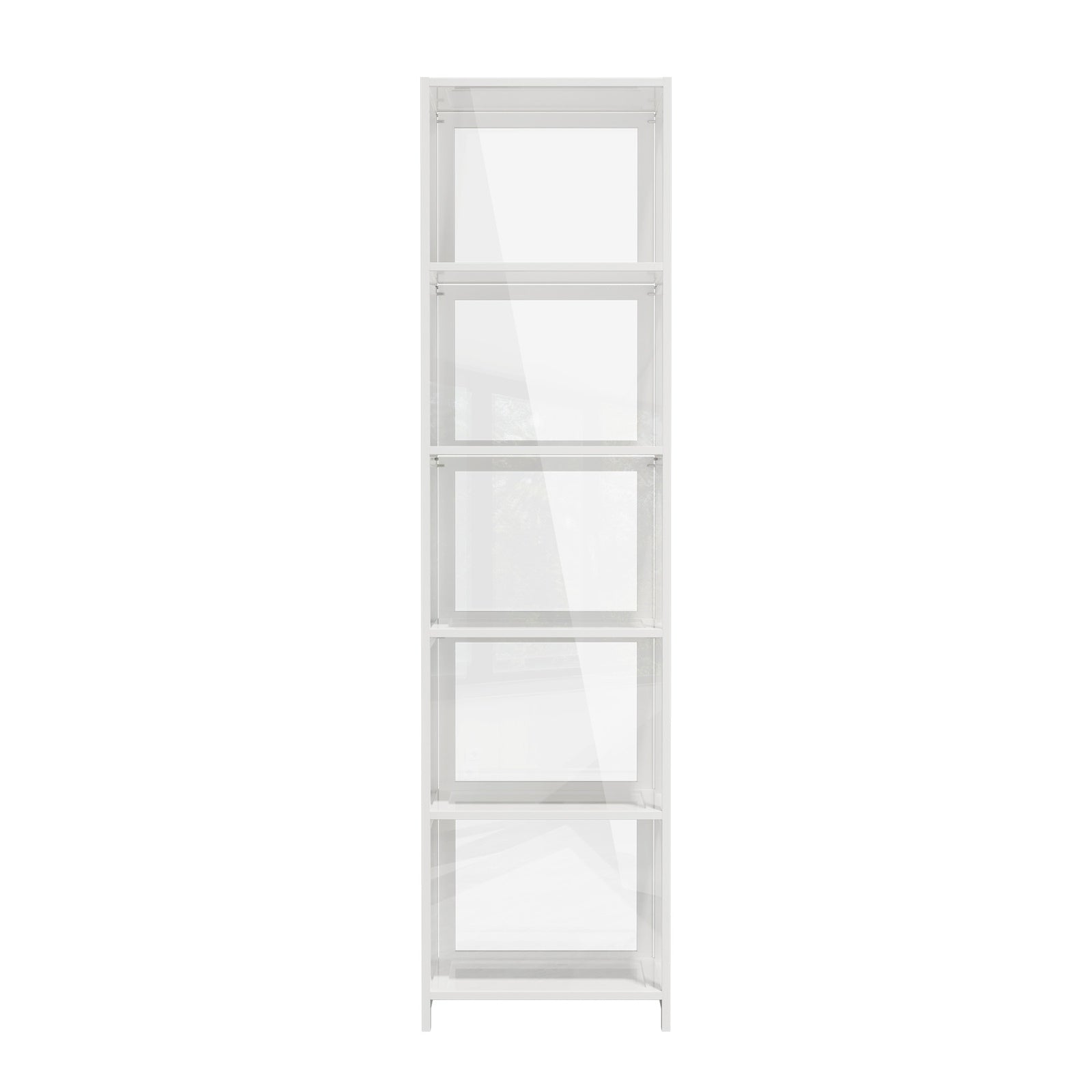 Oikiture Display Cabinet Storage 5-Tier Shelves Bookcase Clear Stand Rack