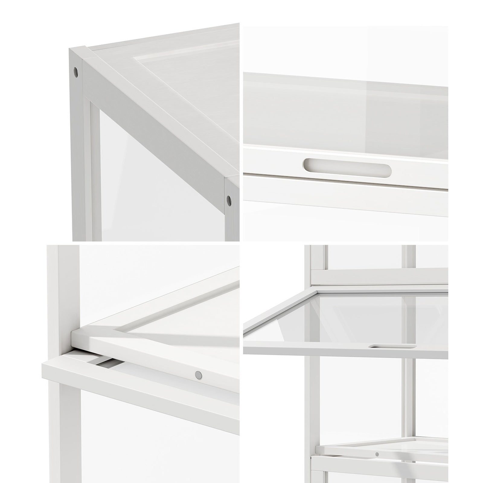 Oikiture Display Cabinet Storage 5-Tier Shelves Tall Clear Bookcase Rack