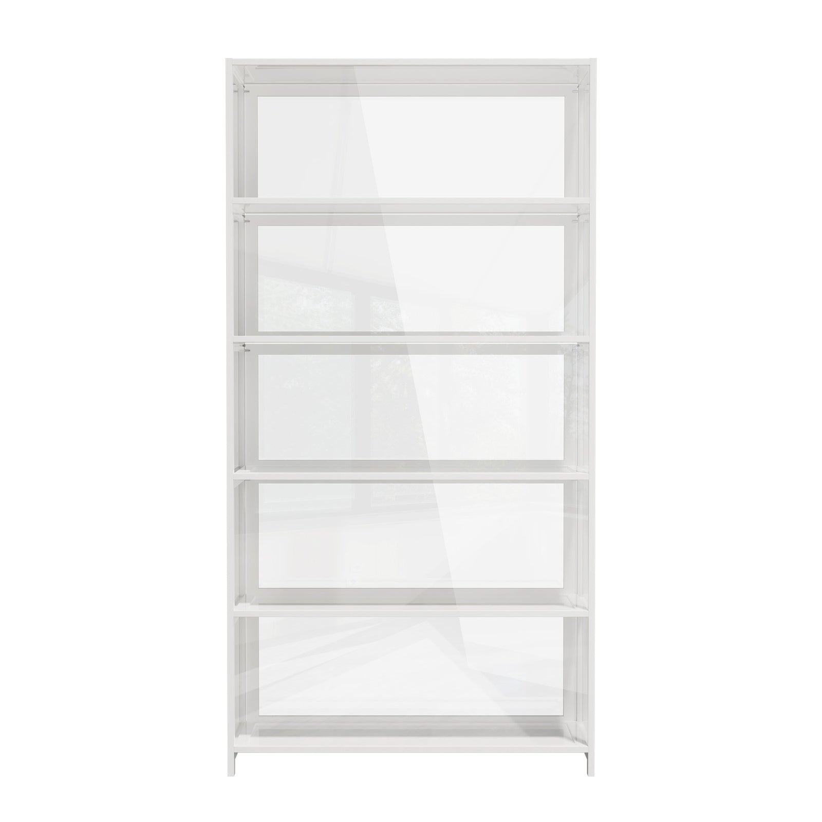 Oikiture Display Cabinet Storage 5-Tier Shelves Tall Clear Bookcase Rack