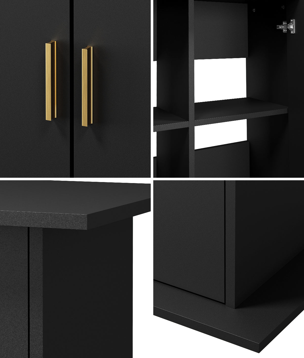 Oikiture Fish Tank Stand Aquarium Cabinet Buffet Sideboard Storage Cabinet Black