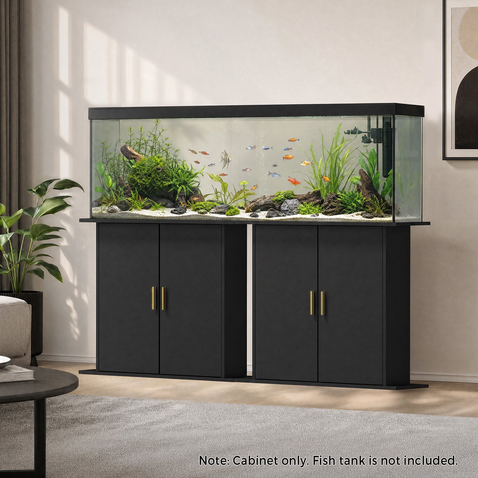 Oikiture 2PCS Fish Tank Stand Aquarium Cabinet Buffet Sideboard Storage Cabinet