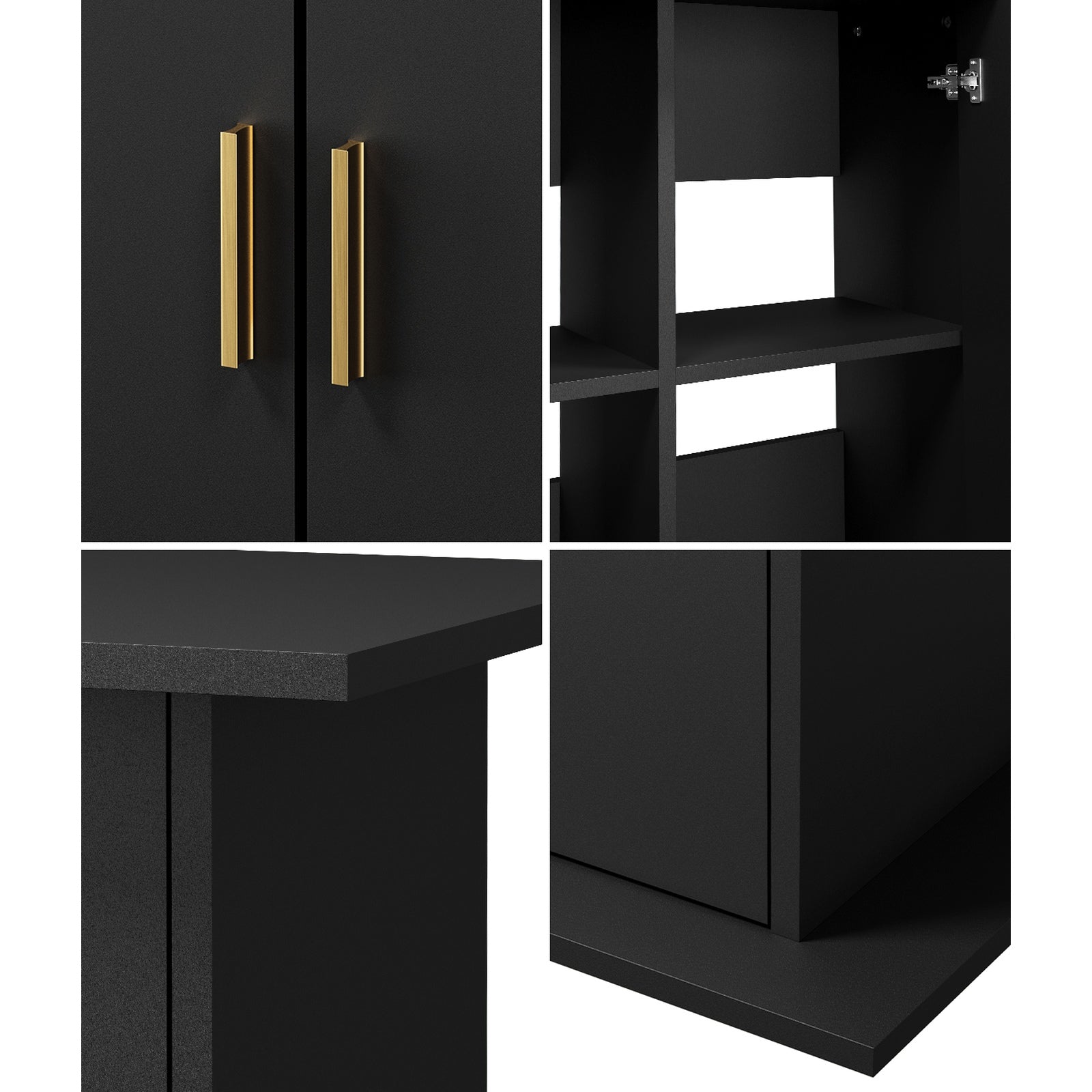 Oikiture 2PCS Fish Tank Stand Aquarium Cabinet Buffet Sideboard Storage Cabinet