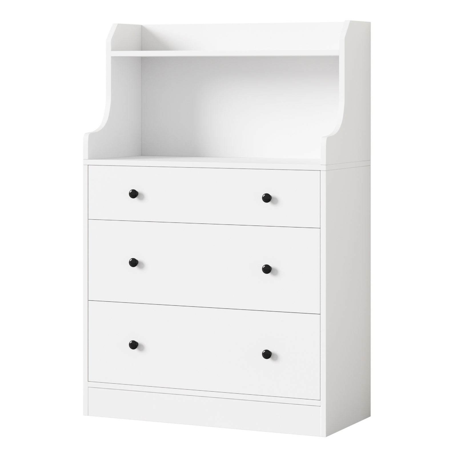 Oikiture Sideboard Buffet Cupboard 3 Chest of Drawers Storage Shelf Table White - Sunyee