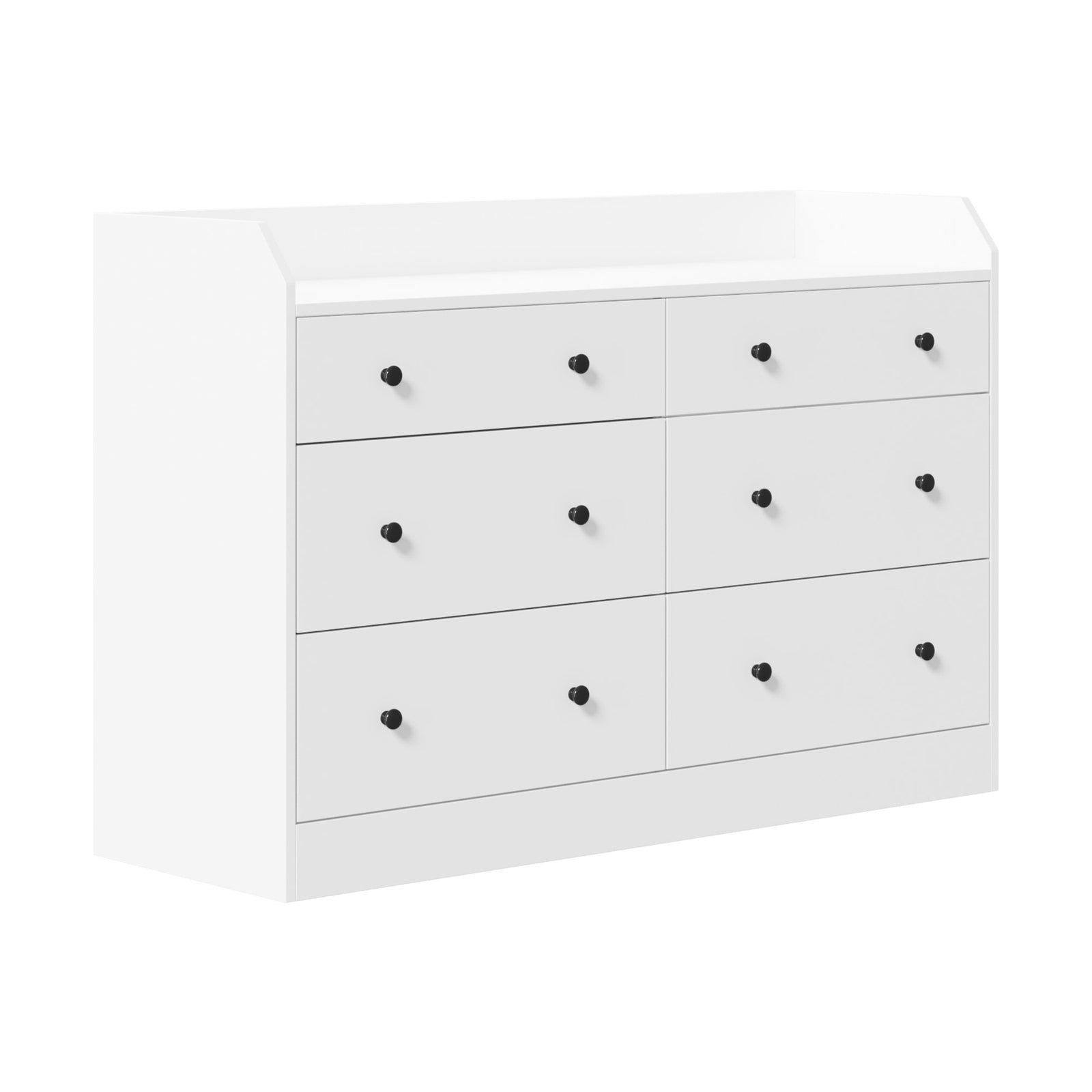 Oikiture Buffet Sideboard Storage Cabinet Hallway Cupboard 6 Drawers White - Sunyee