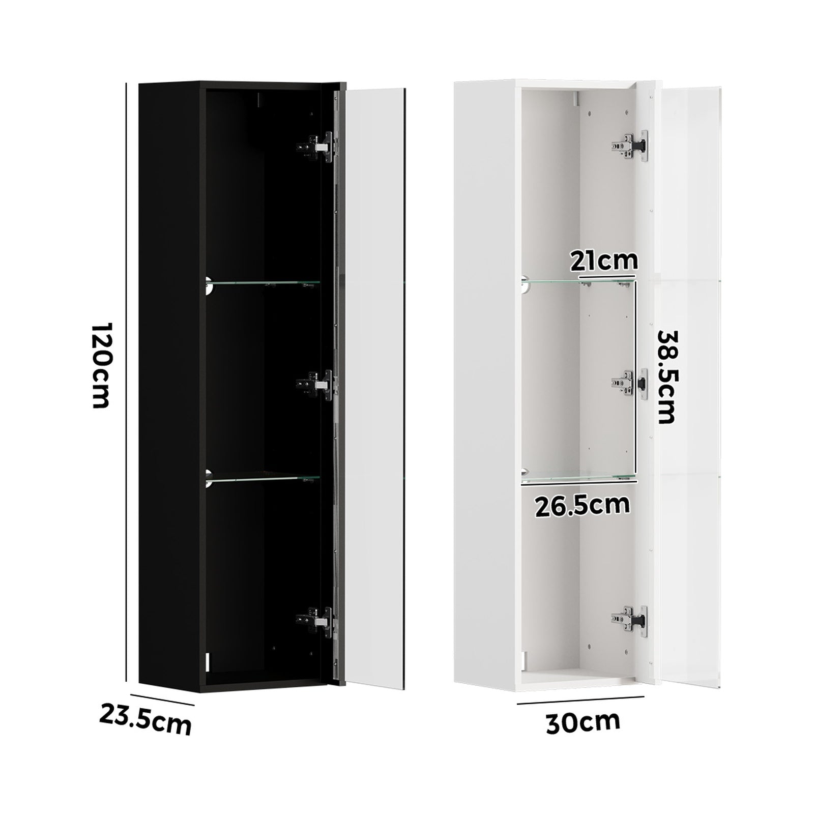Oikiture Display Cabinet Sideboards Cupboard Wall Storage Unit LED Light 120cm