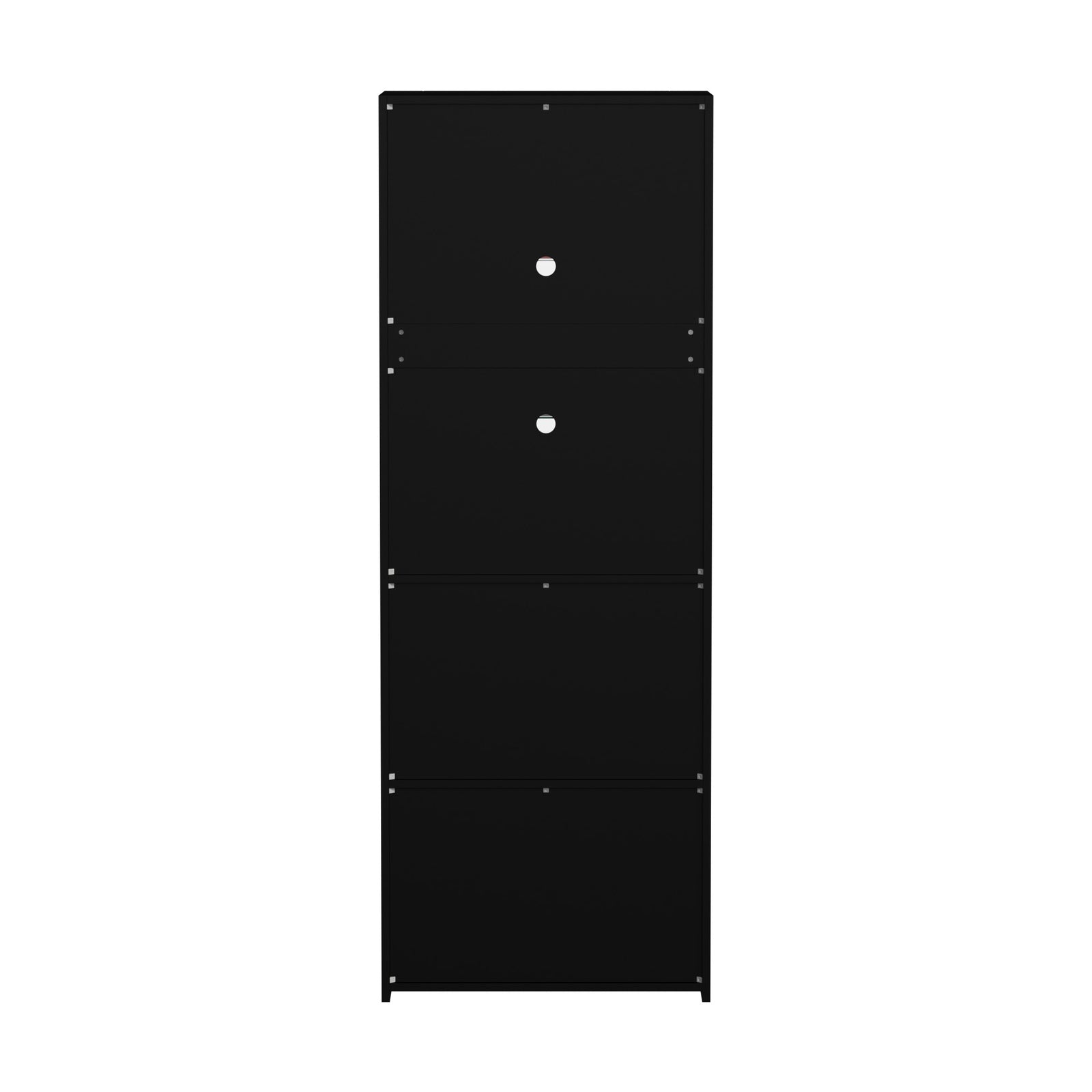 Oikiture 2x LED Display Cabinet Tall Sideboard Buffet High Gloss Cupboard Black