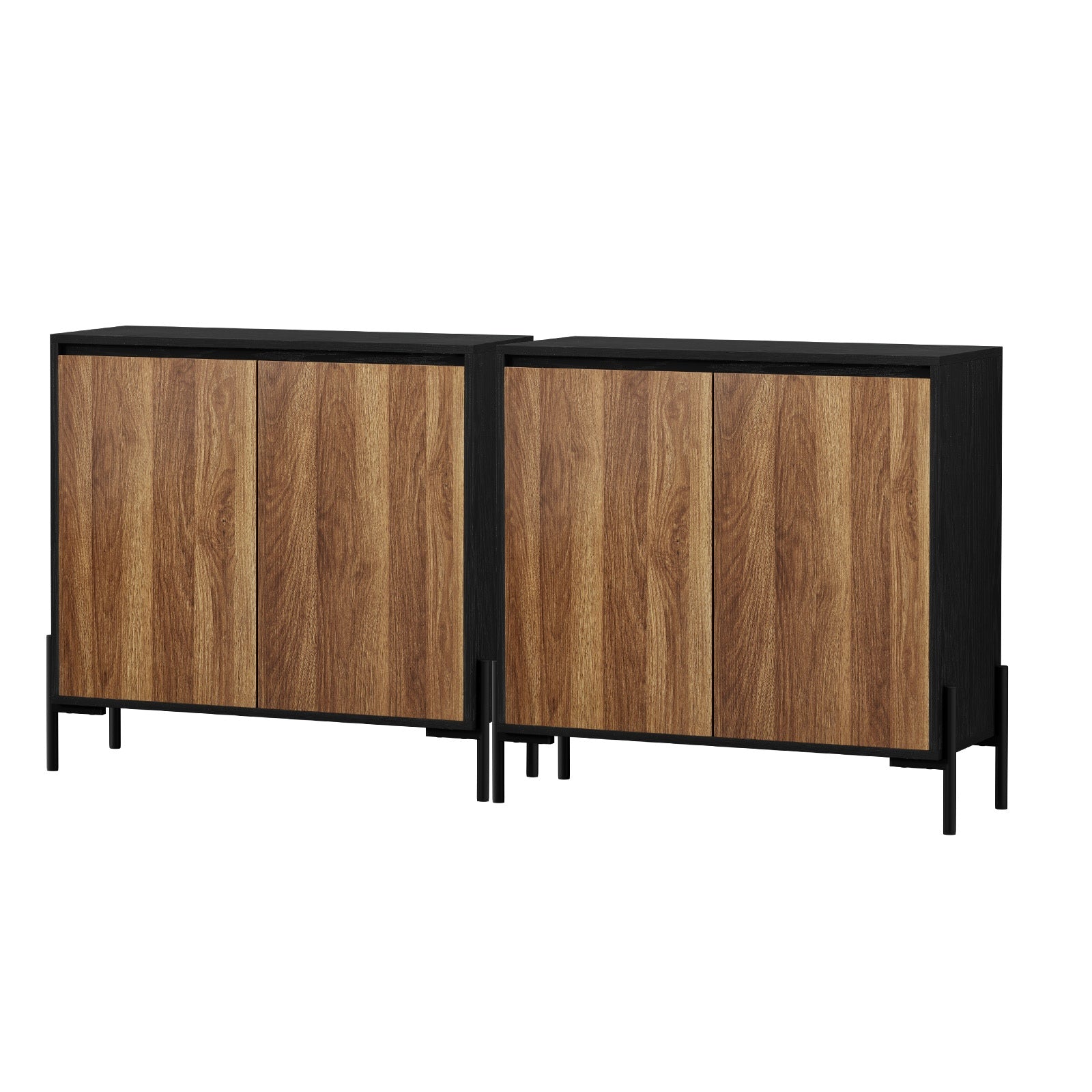 Oikiture 2x Buffet Sideboard Storage Cabinet Cupboard 2 Doors Hallway Table - Sunyee