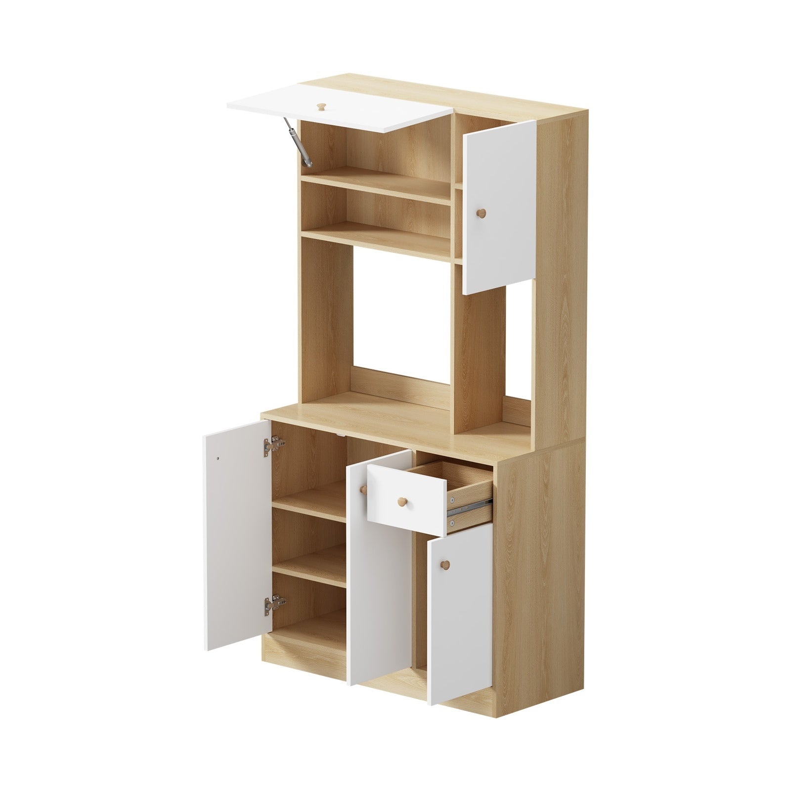 Oikiture Buffet Sideboard Storage Cabinet Kitchen Pantry Cupboard Hallway Table - Sunyee