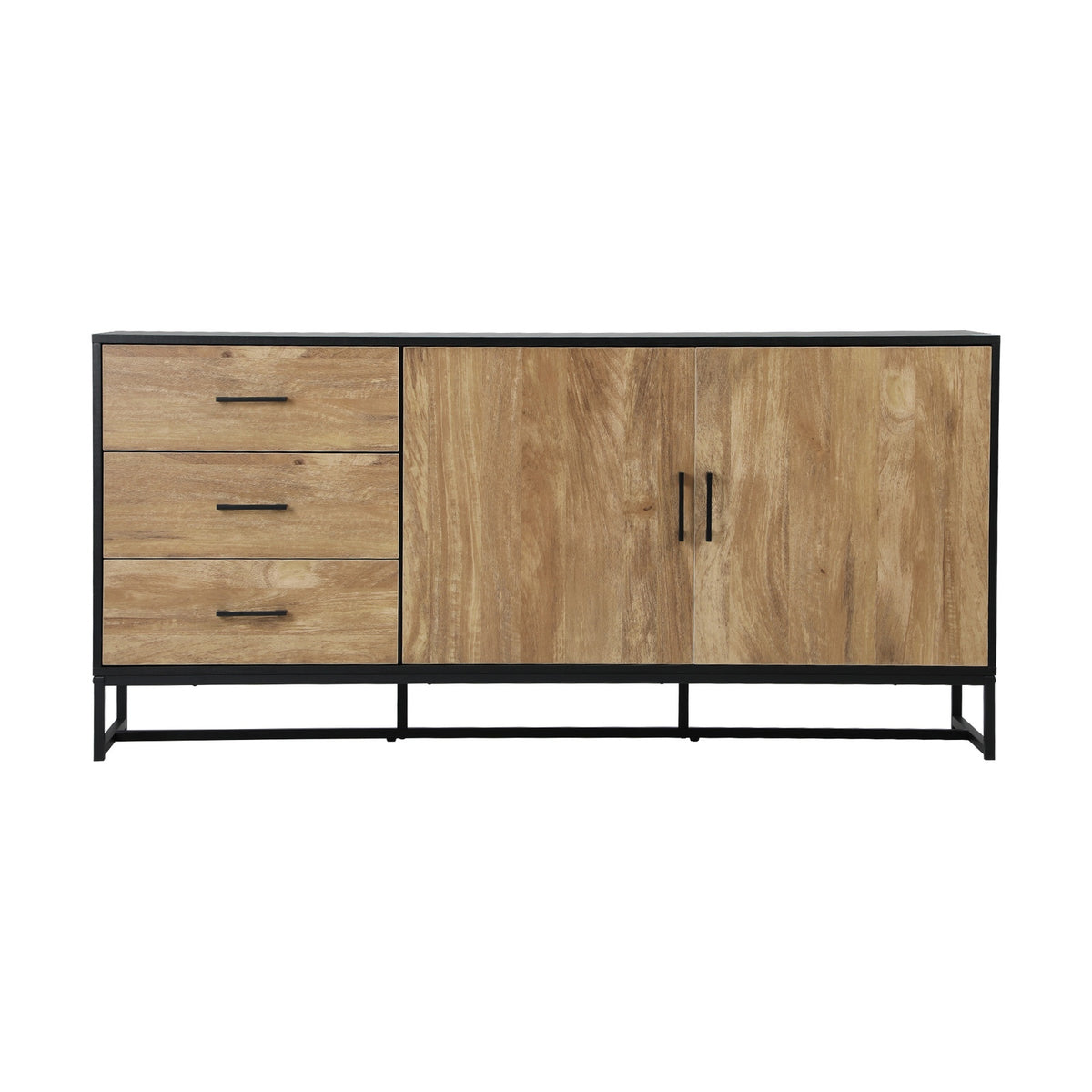 Oikiture Buffet Sideboard Cupboard Cabinet 3 Drawers 2 Door Pantry Storage Table - Sunyee
