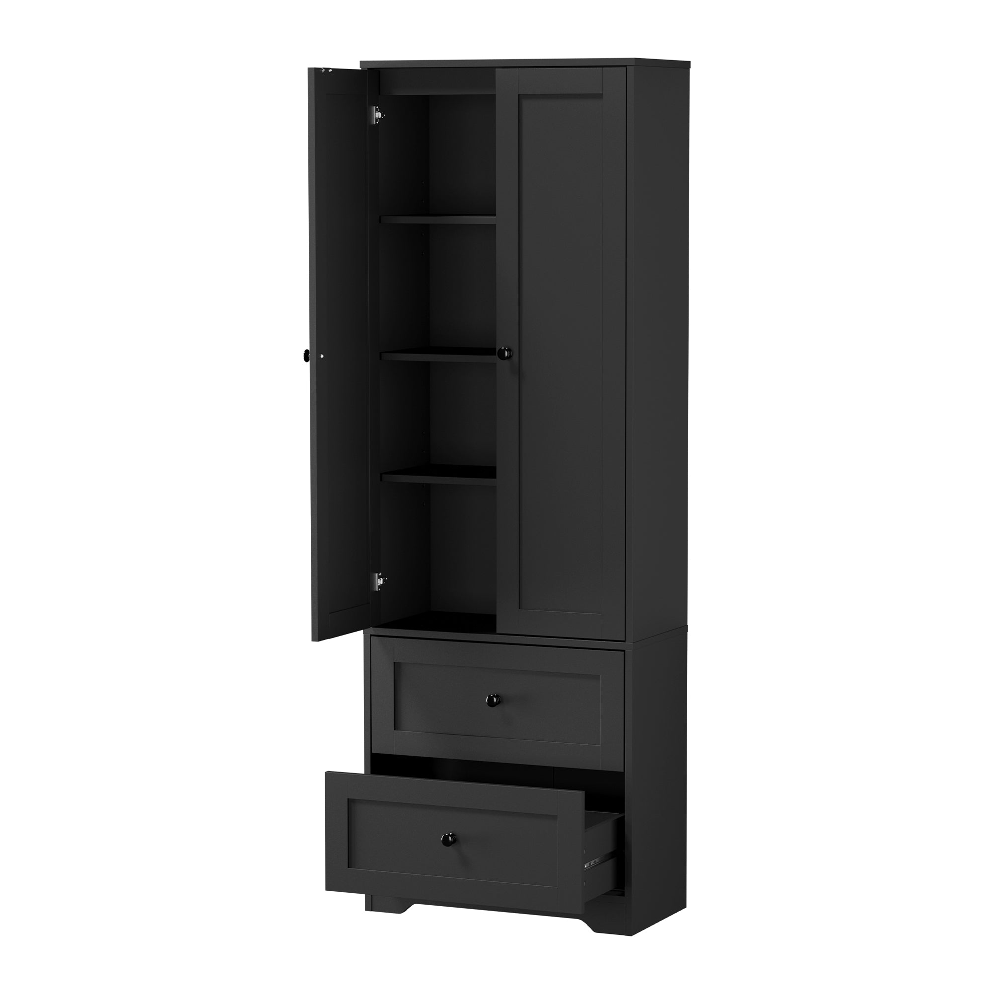 Oikiture Buffet Sideboard Storage Cabinet Kitchen Cupboard Wardrobe Drawer Black