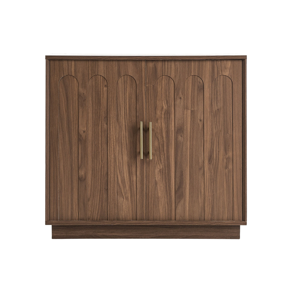 Oikiture Buffet Sideboard Storage Cabinet 2 Door Cupboard Hallway Table Walnut