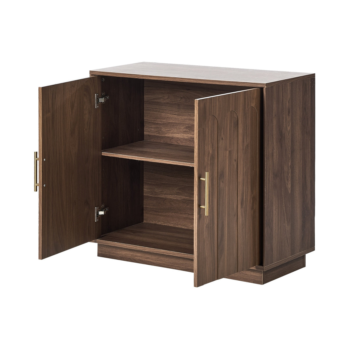 Oikiture Buffet Sideboard Storage Cabinet 2 Door Cupboard Hallway Table Walnut