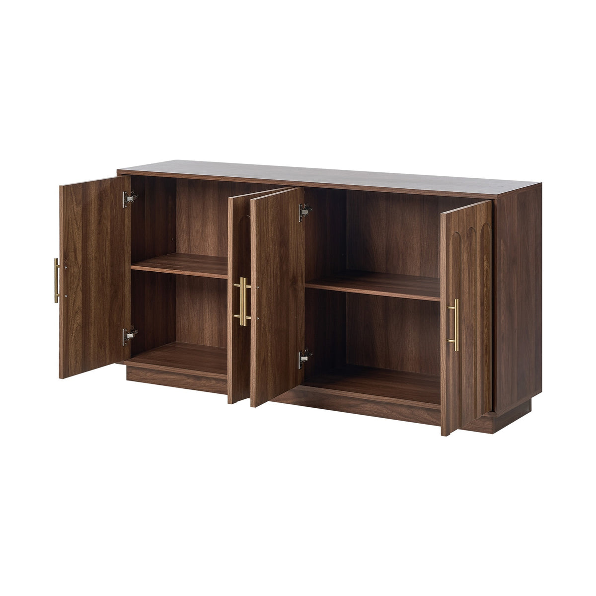 Oikiture 140cm Buffet Sideboard Storage Cabinet Cupboard Hallway Table Walnut