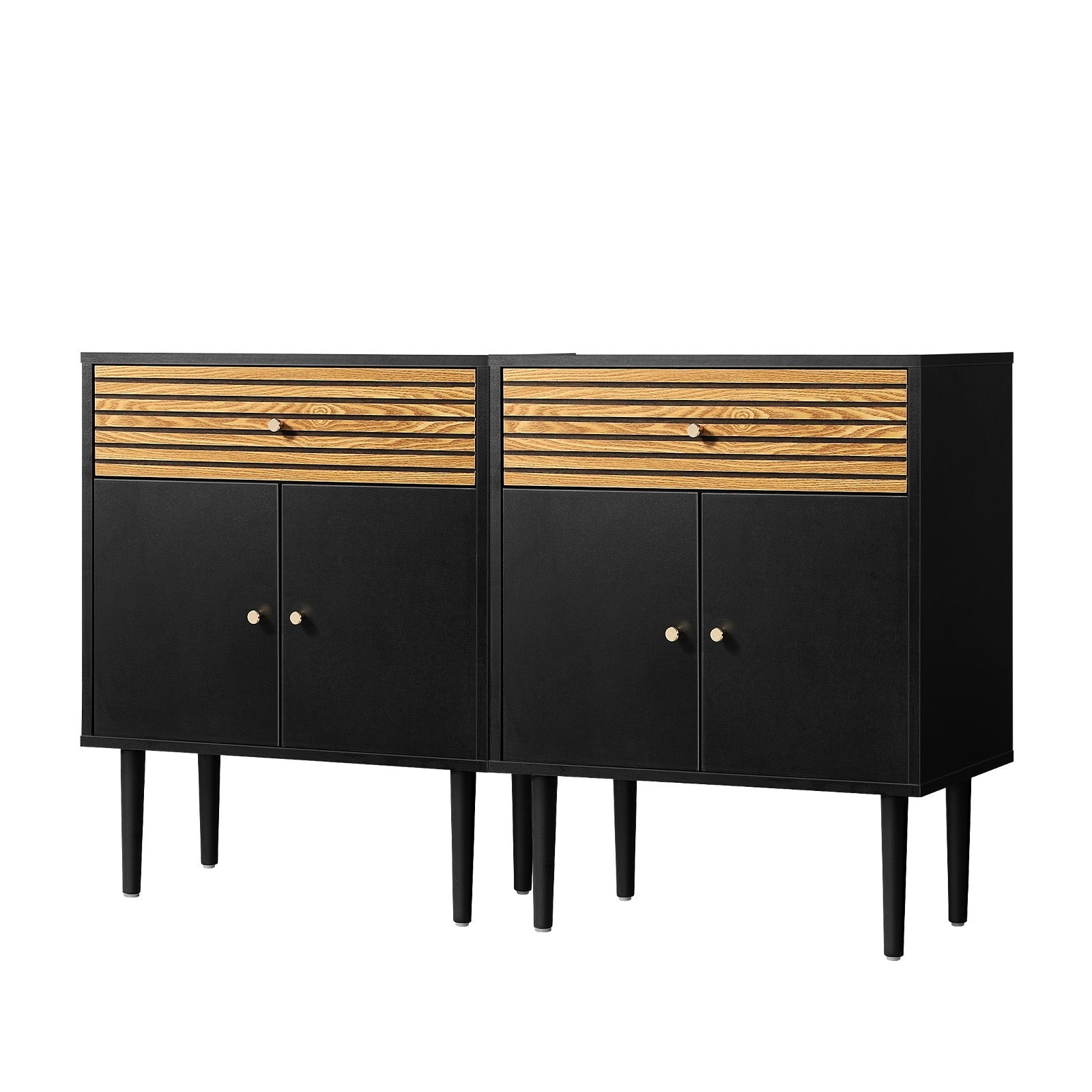 Oikiture 2x Sideboard Buffet Storage Cabinet Hallway Kitchen Cupboard Drawers - Sunyee