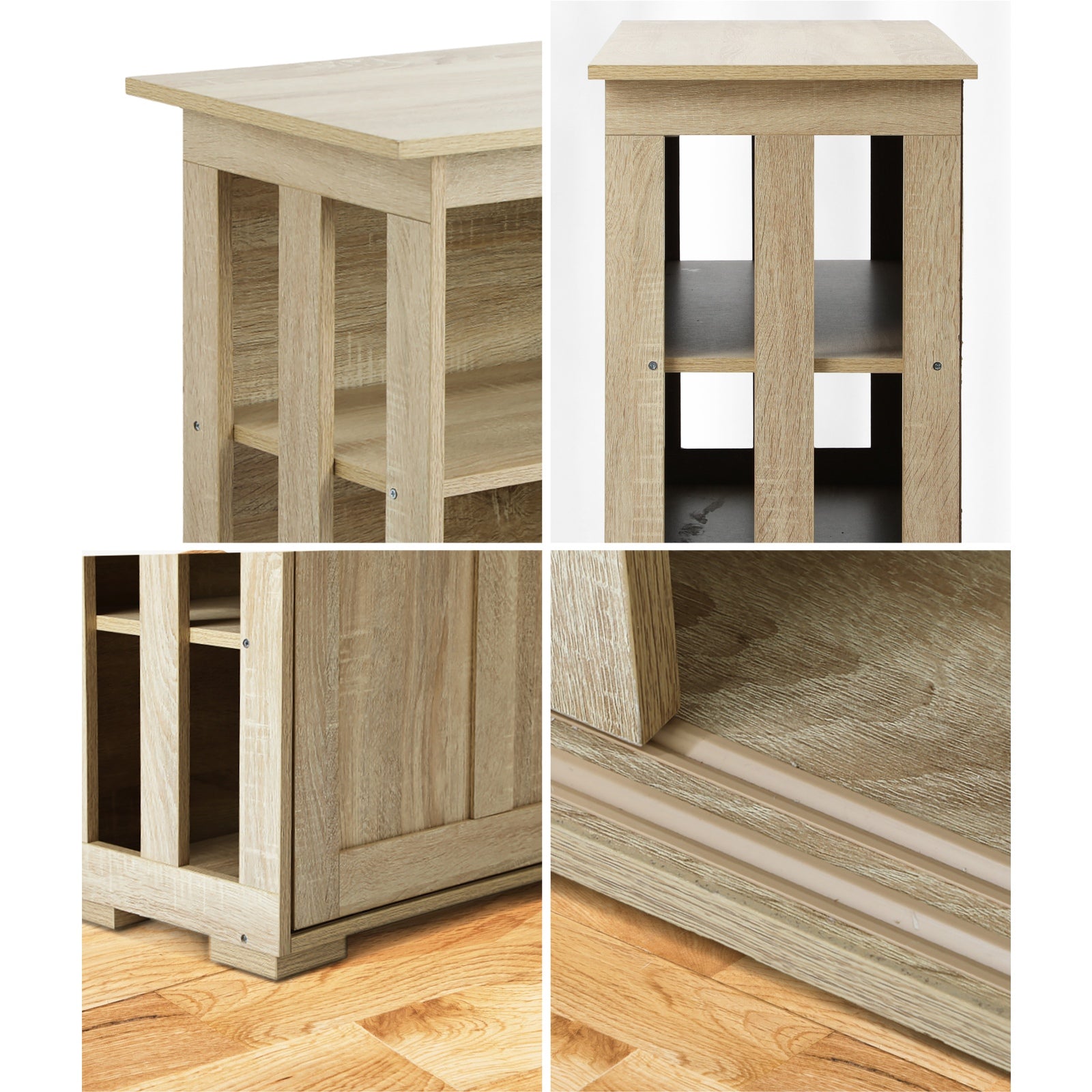 Oikiture Buffet Sideboard Storage Cabinet Kitchen Cupboard Hallway Table Natural
