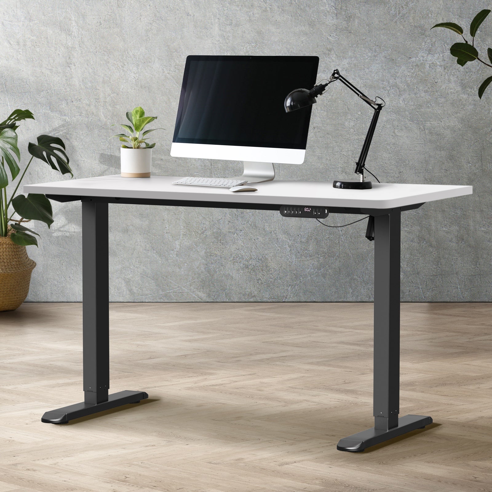 Oikiture 120CM Electric Standing Desk Single Motor Frame with Tabletop 3 Colour - Sunyee