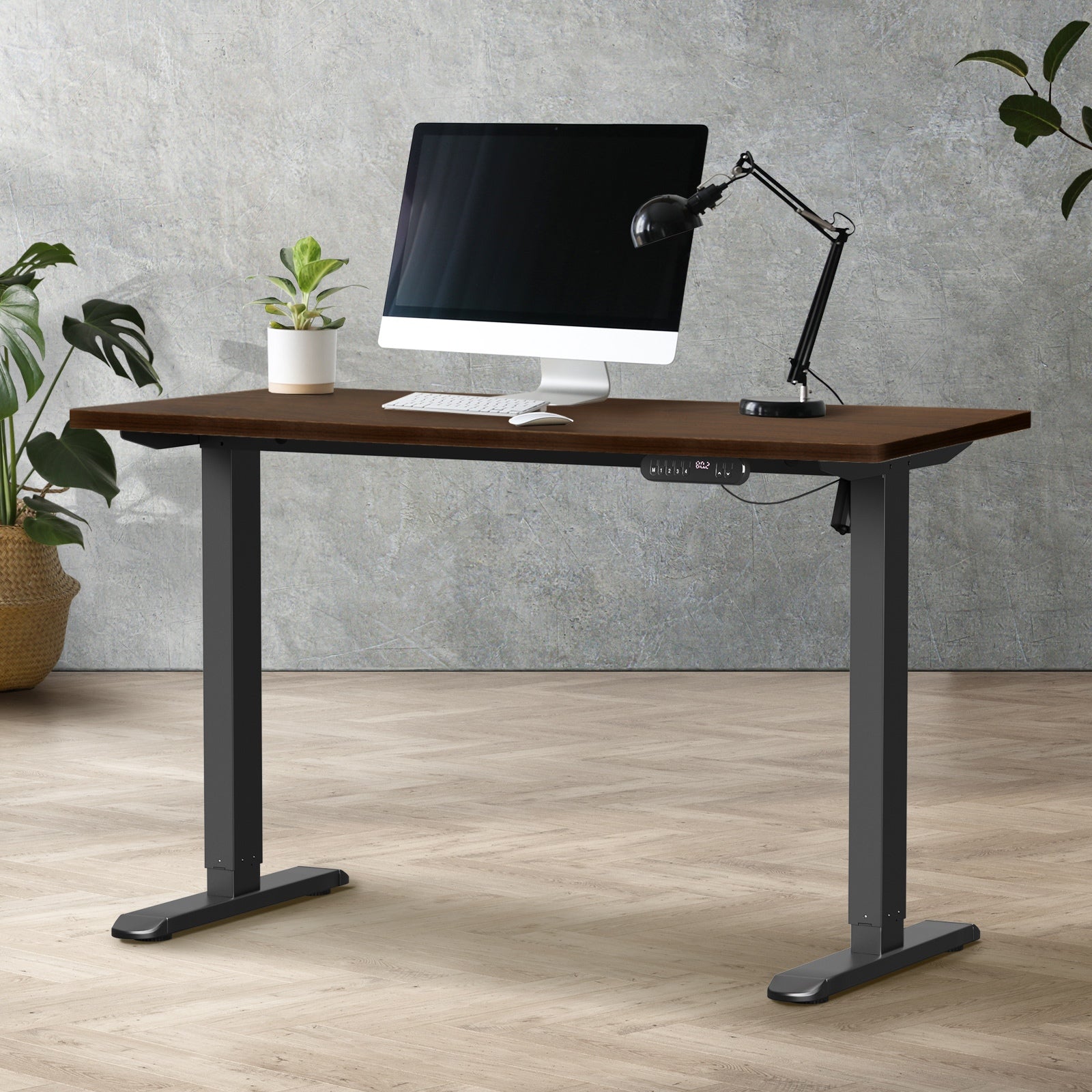 Oikiture 120CM Electric Standing Desk Single Motor Frame with Tabletop 3 Colour - Sunyee