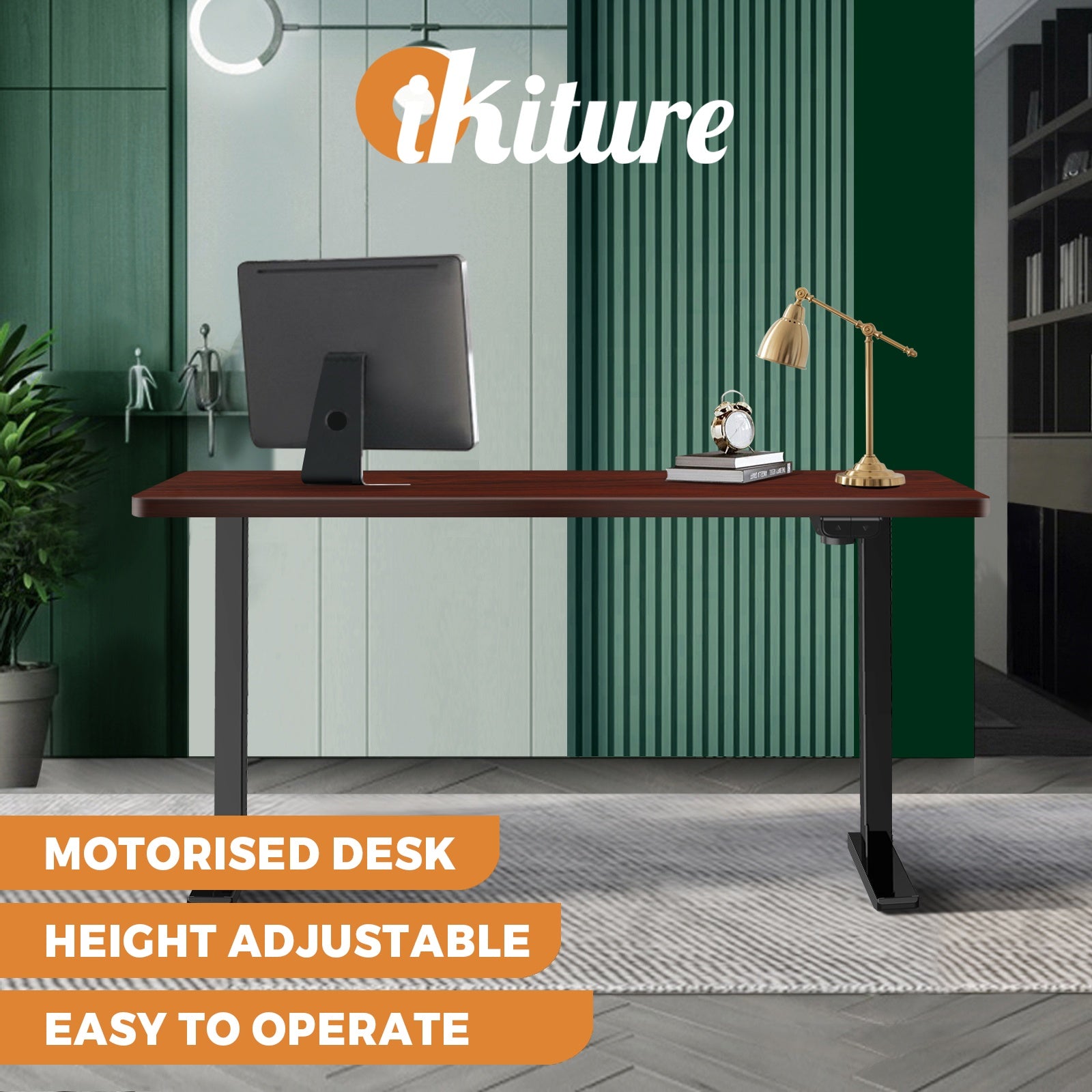 Oikiture Standing Desk Motorised Height Adjustable Stand Office Computer Table - Sunyee