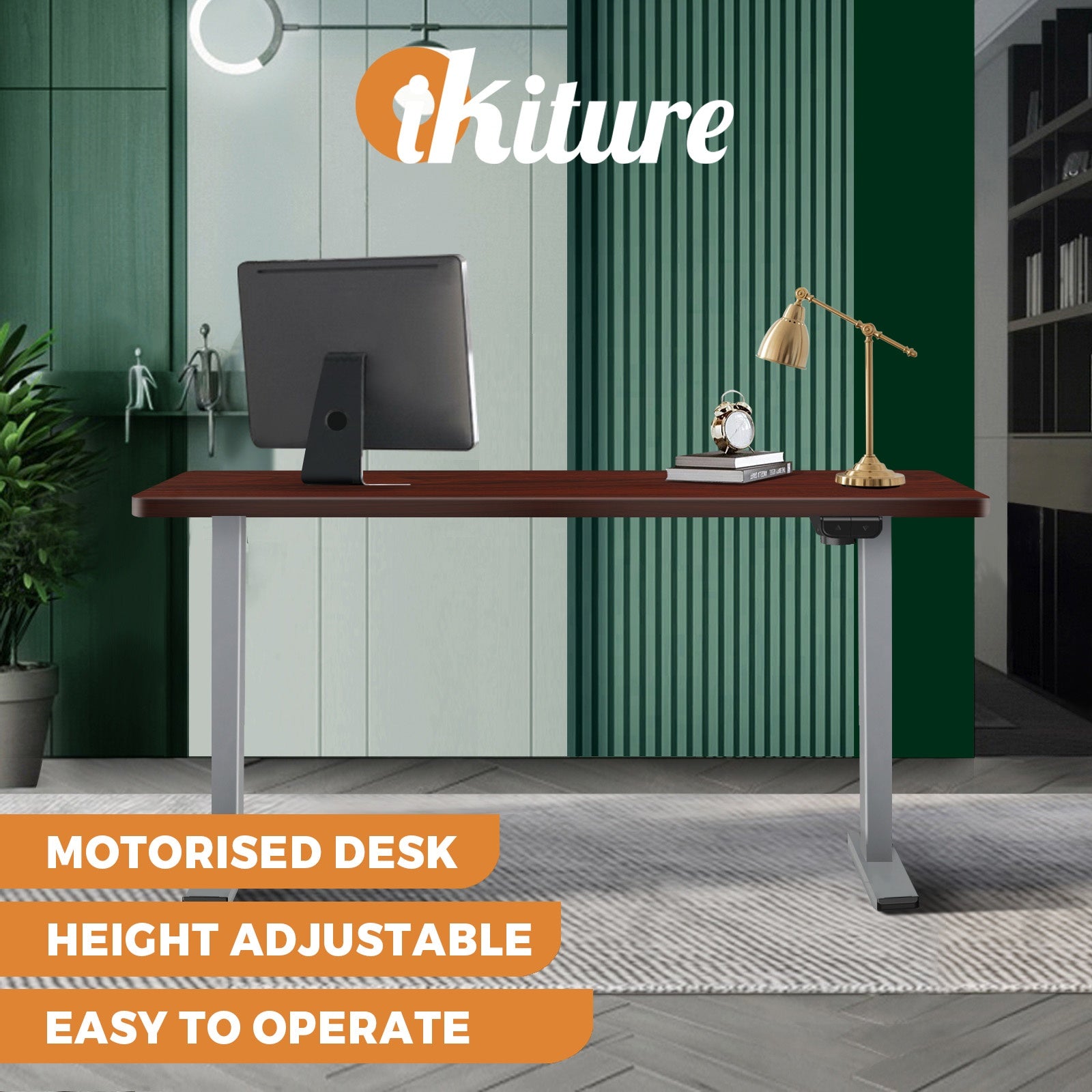 Oikiture Standing Desk Motorised Height Adjustable Stand Office Computer Table - Sunyee