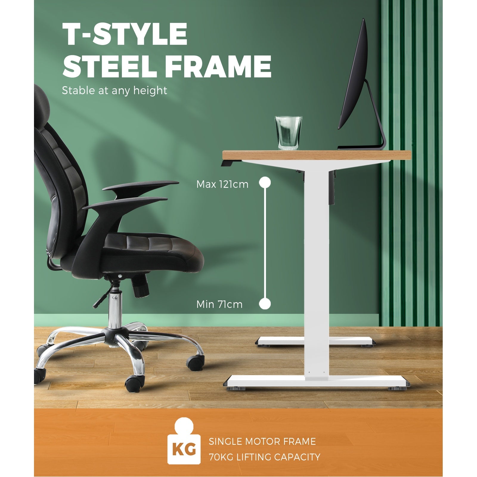 Oikiture Standing Desk Electric Motorised Sit Stand Up Height Adjustable Office - Sunyee