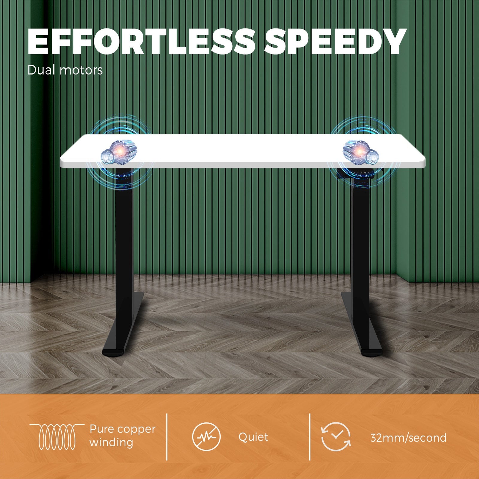 Oikiture Height Adjustable Standing Desk Sit Stand Electric Motorised Home Office - Sunyee