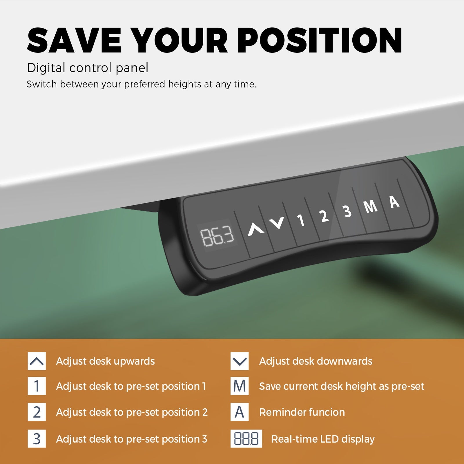 Oikiture Height Adjustable Standing Desk Sit Stand Electric Motorised Home Office - Sunyee