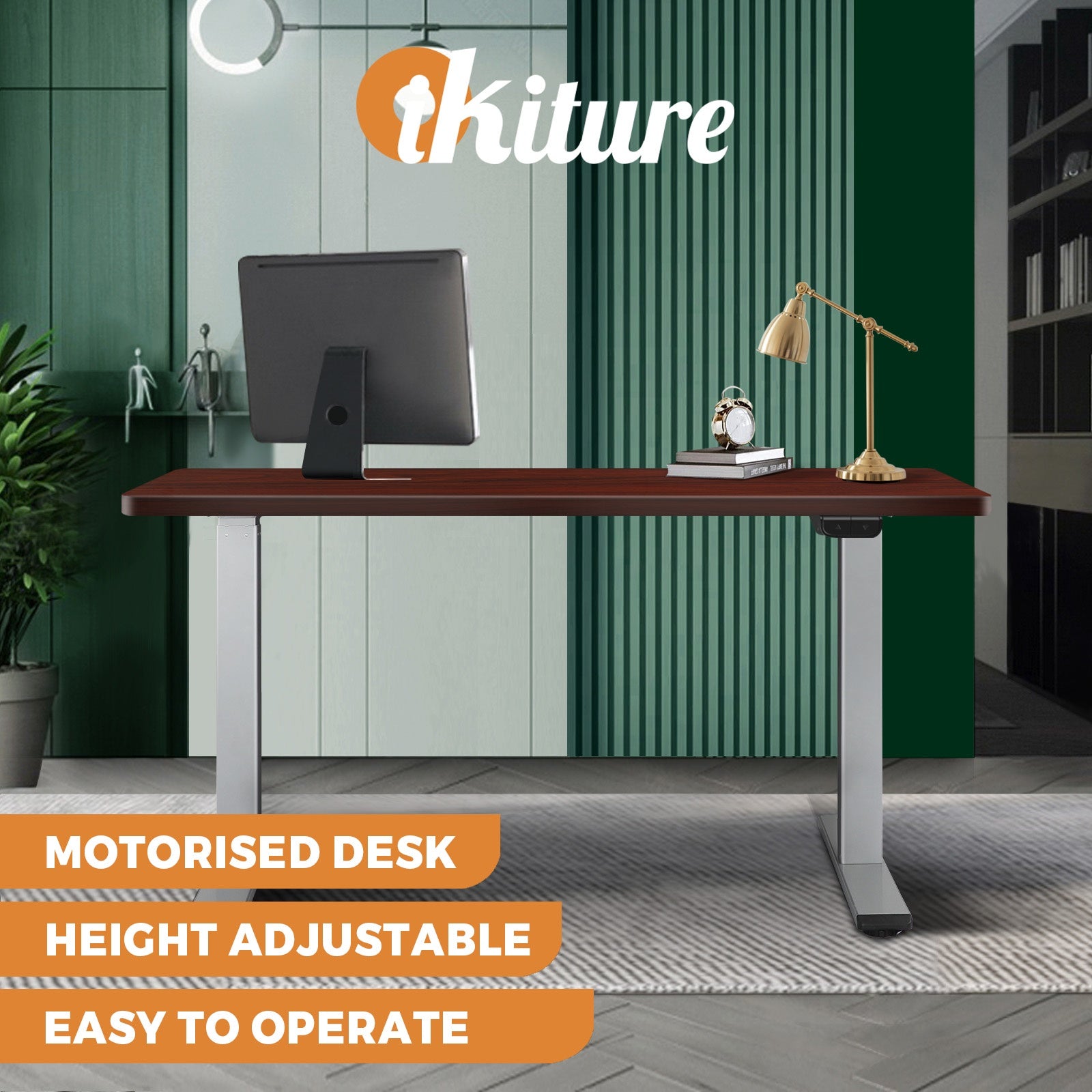 Oikiture Standing Desk Motorised Height Adjustable Stand Office Computer Table - Sunyee