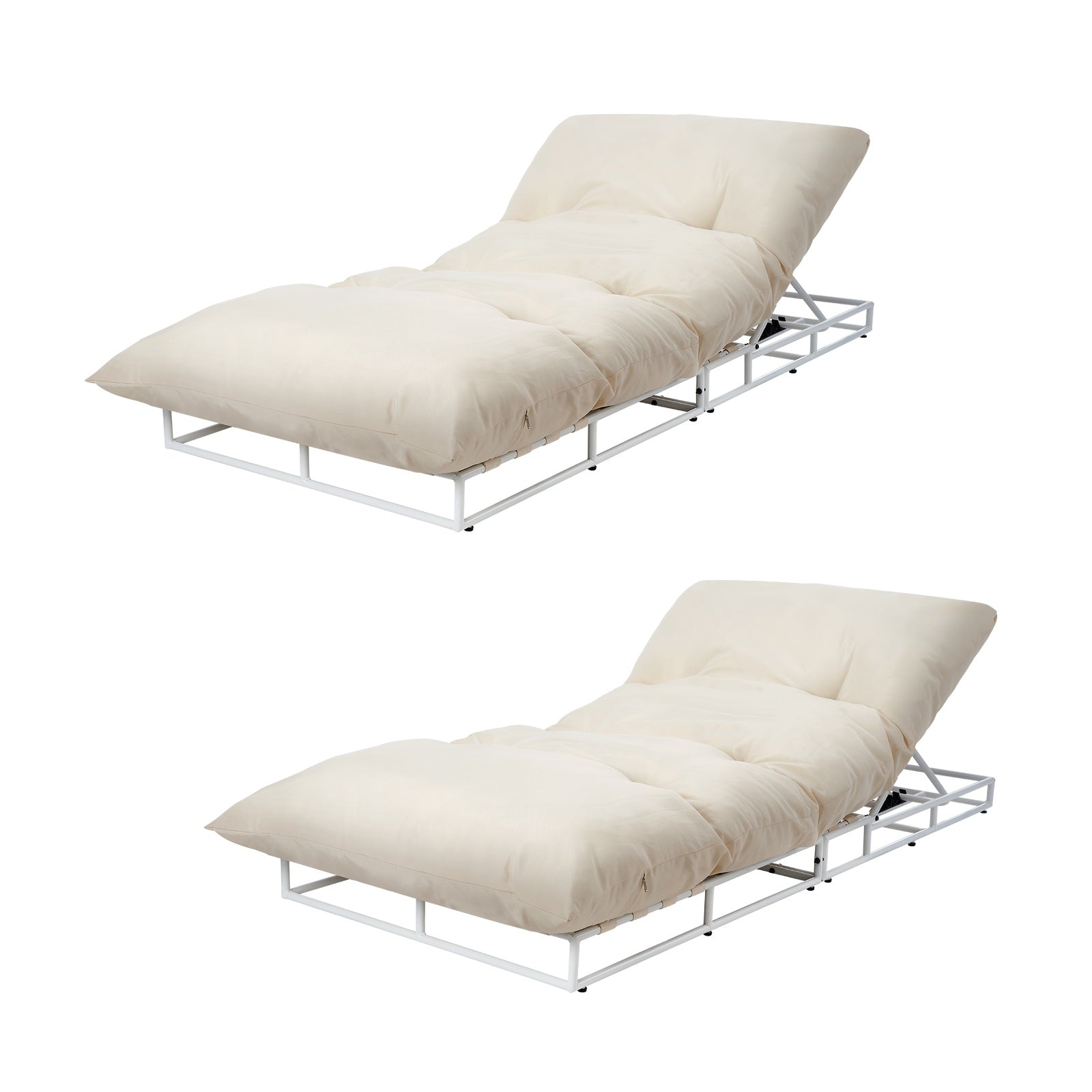 Livsip 2PCS Outdoor Sun Lounge Day Bed Patio Chairs Garden Furniture Setting - Sunyee