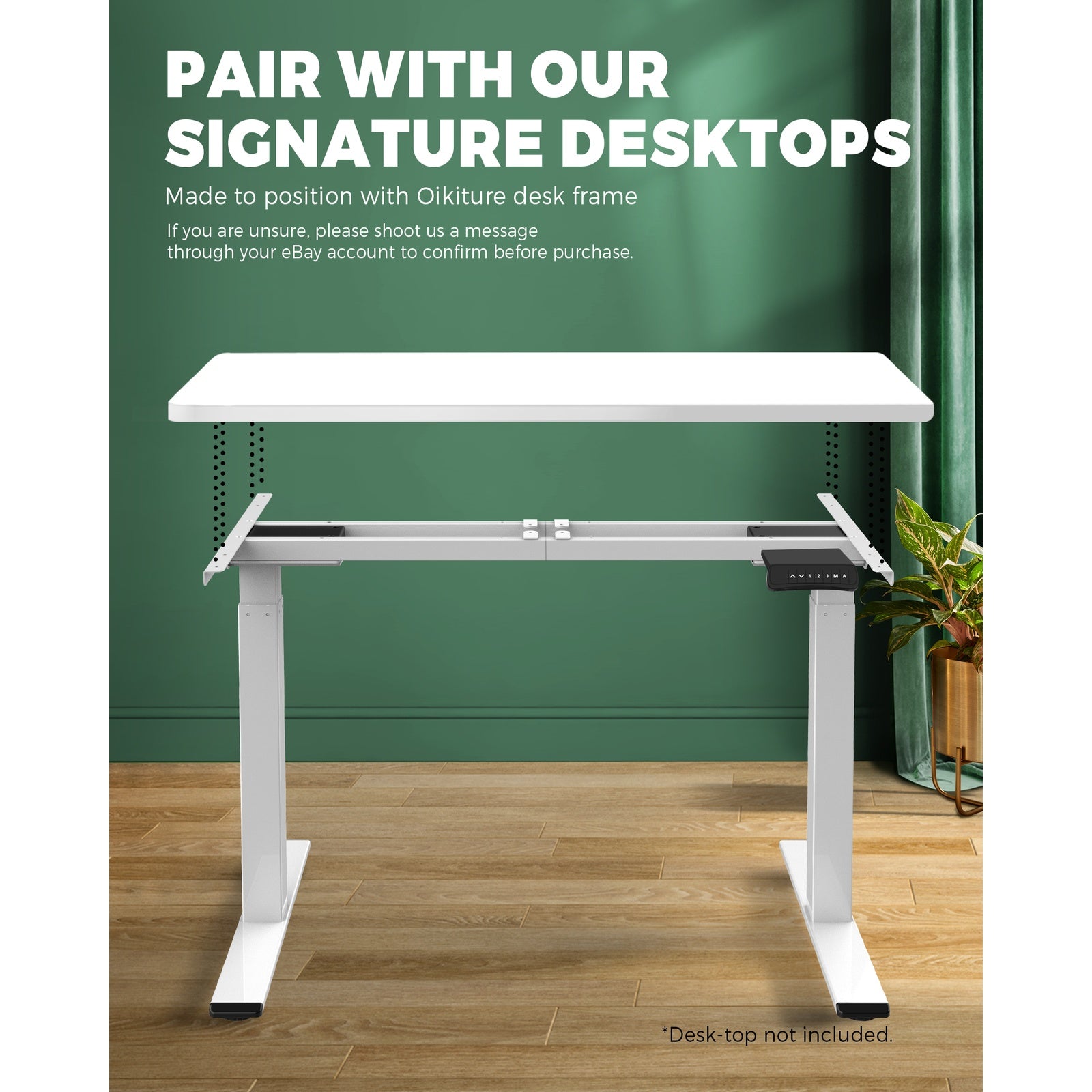 Oikiture Office Standing Desk Height Adjustable Sit Stand Motorised Frame Only - Sunyee