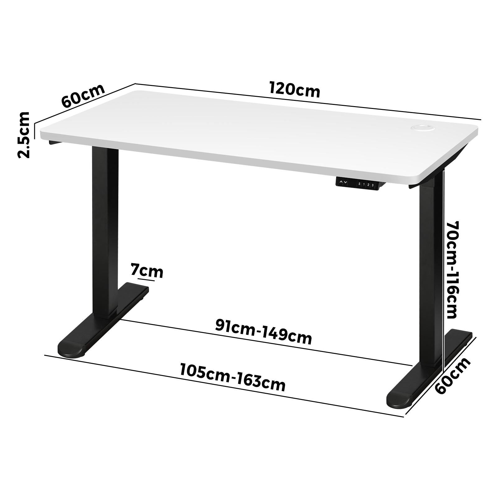Oikiture Standing Desk Electric Motorised Sit Stand Up Height Adjustable 120cm - Sunyee