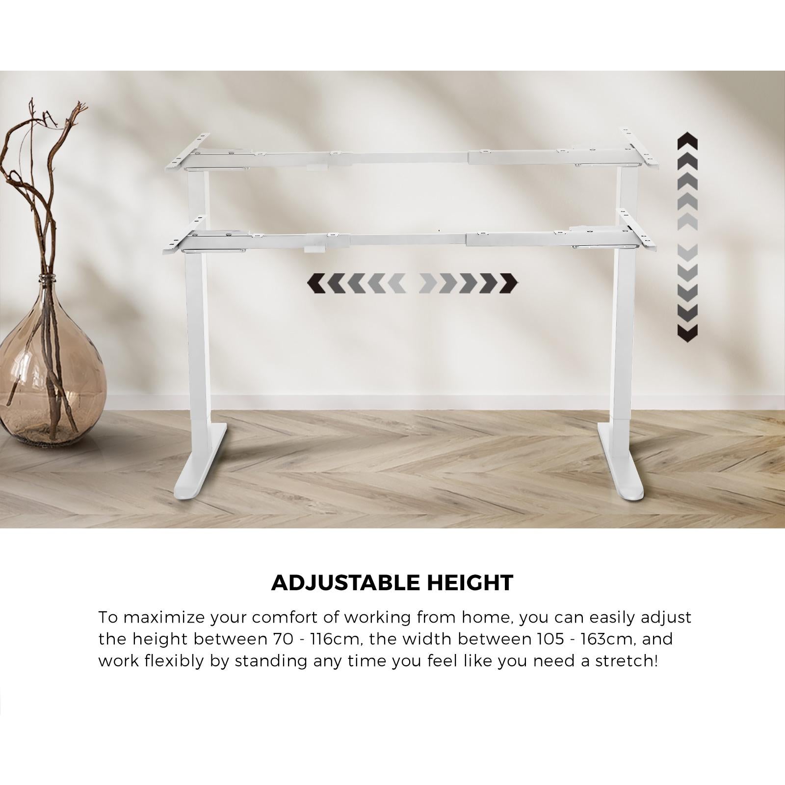 Oikiture Standing Desk Height Adjustable Motorised Electric Sit Stand Table 120cm - Sunyee
