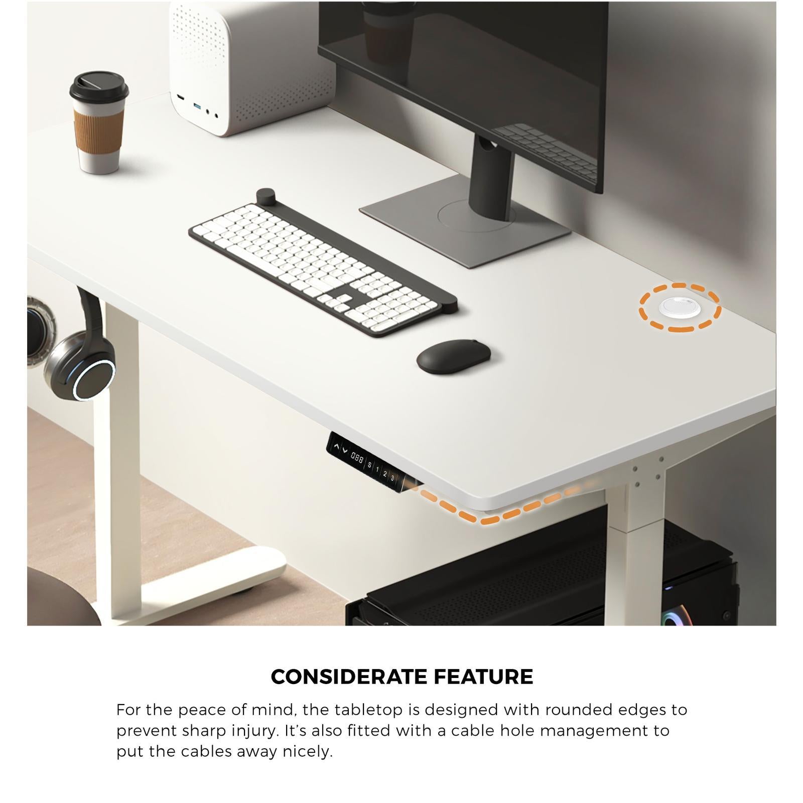 Oikiture Standing Desk Electric Dual Motor Sit Stand Up Height Adjustable 120cm - Sunyee