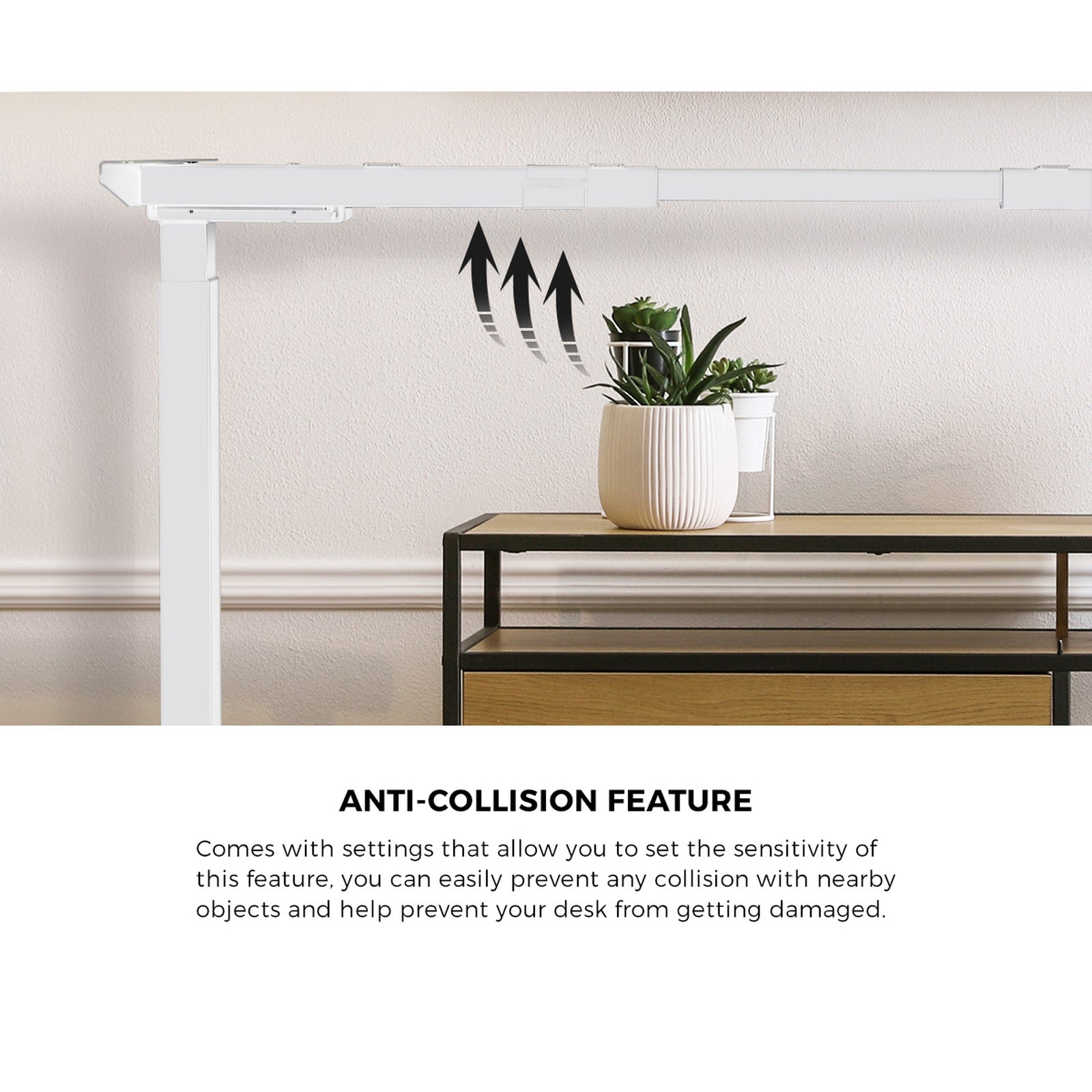 Oikiture 150cm Electric Standing Desk with Drawer Height Adjustable White & Oak - Sunyee