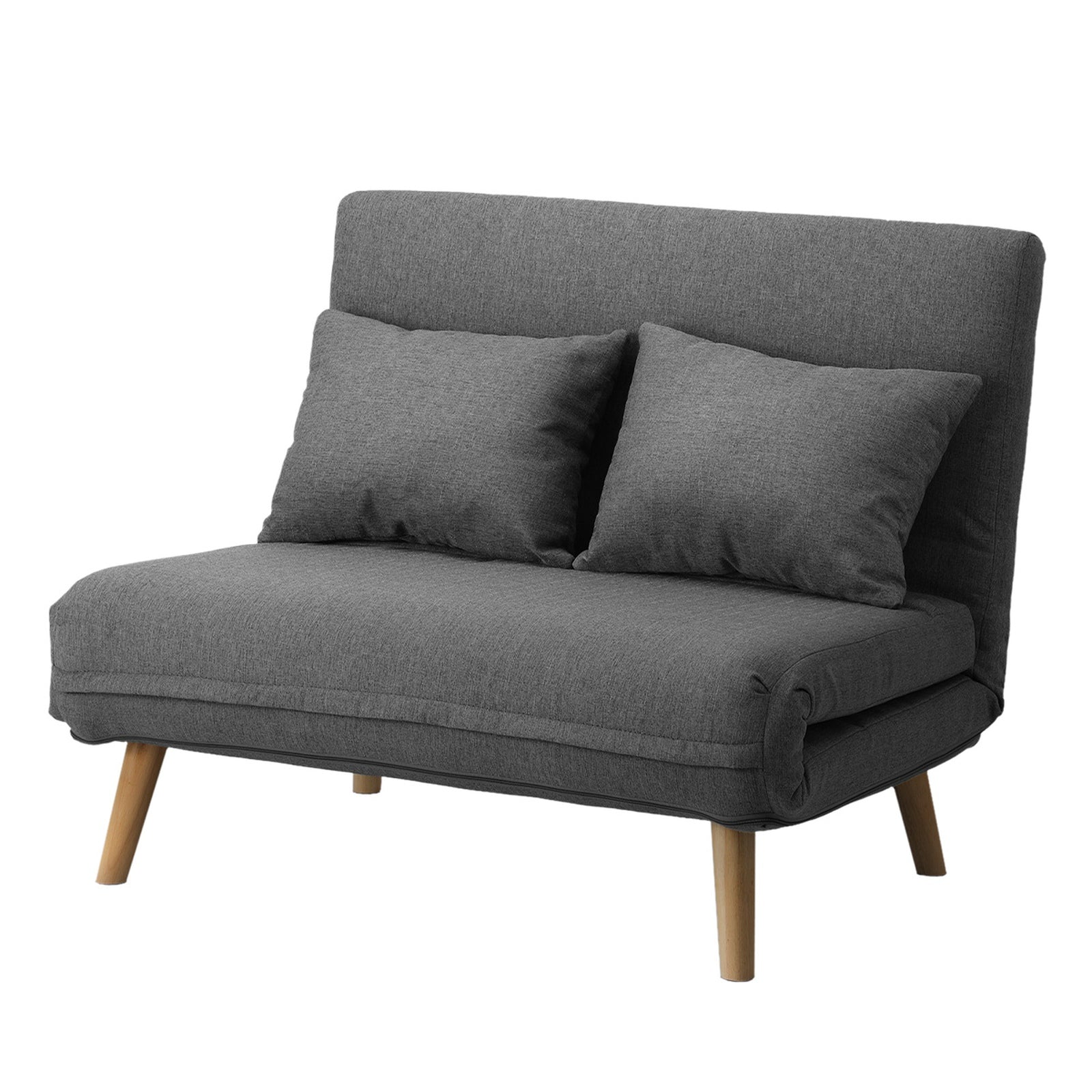 Oikiture Folding Sofa Lounge Single Bed Double Seat Chair Recliner Chaise Pillow - Sunyee